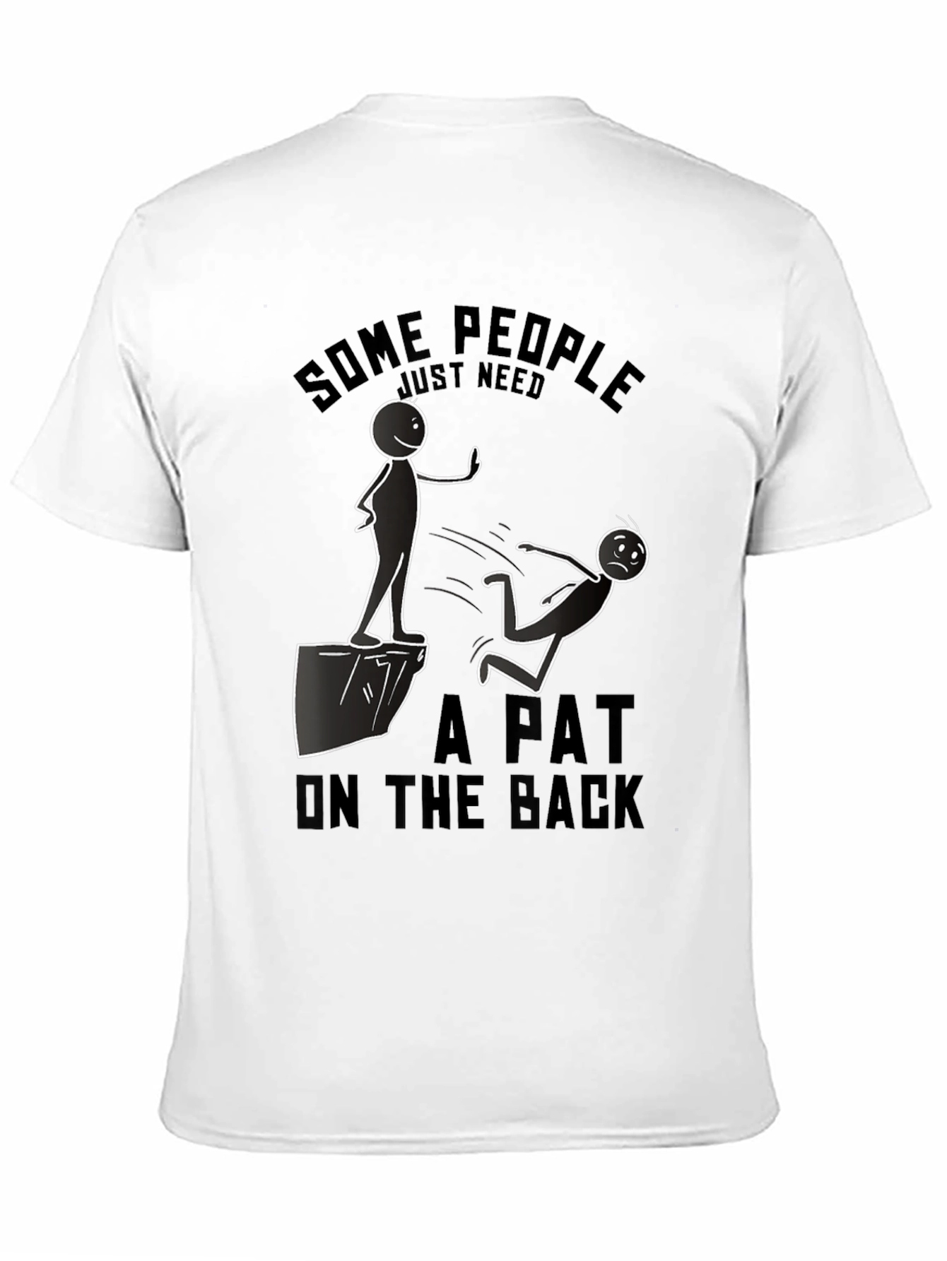 Black Humorous "A Pat on the Back" Graphic T-Shirt view 11