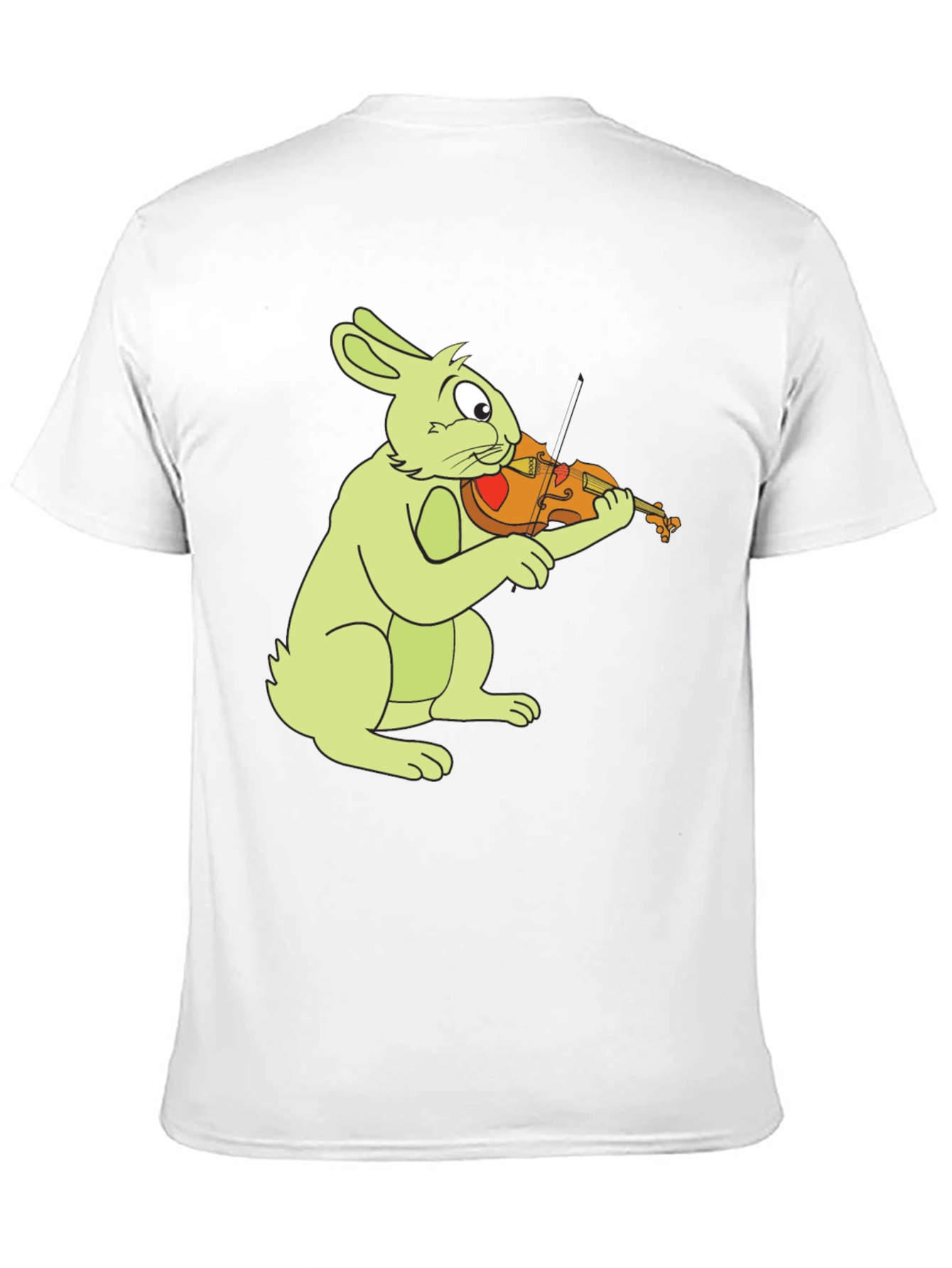 Black Rabbit Playing Violin Graphic Tee - Black Cotton Comfort view 11