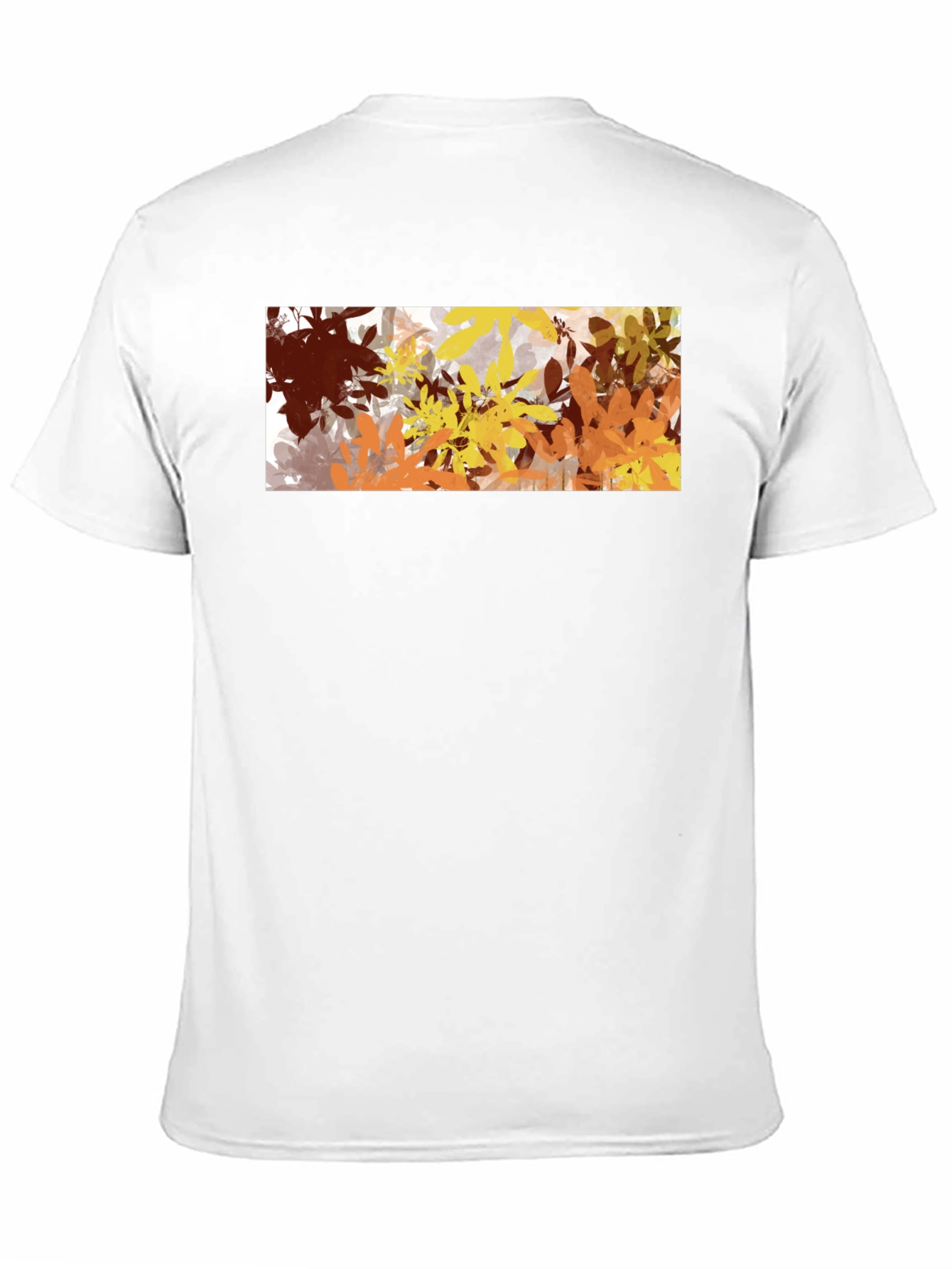 Black Abstract Autumn Leaves Graphic Black T-Shirt view 11