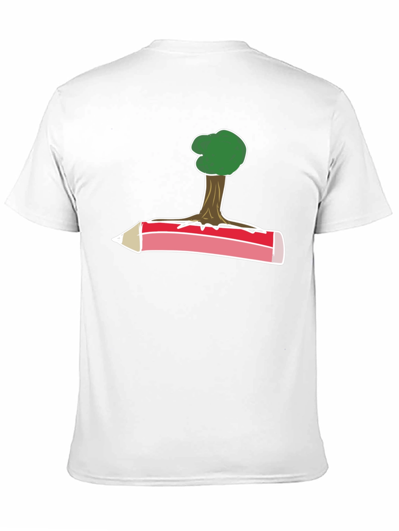 Black Tree & Pencil T-Shirt - Nature Inspired Tee view 11