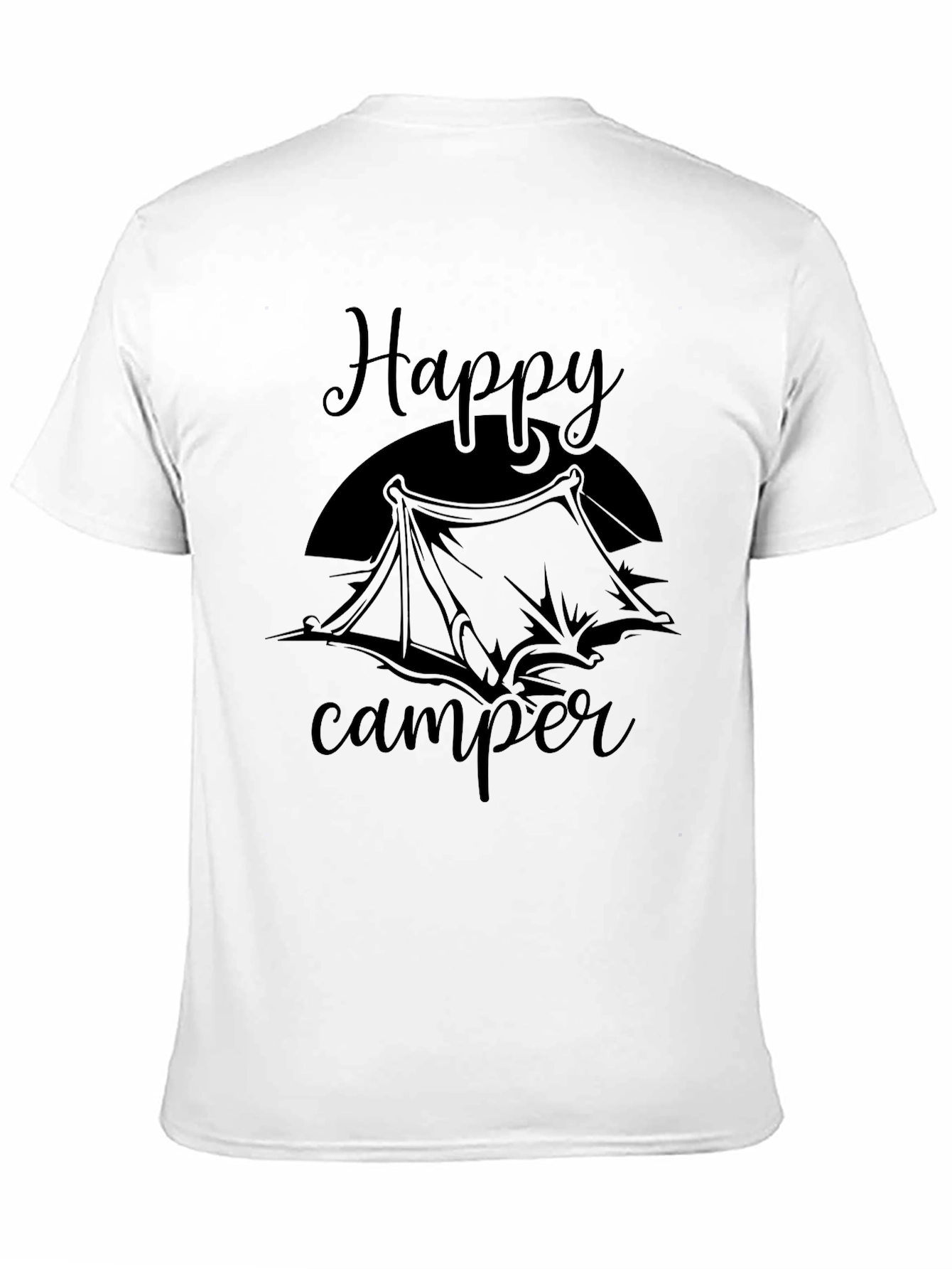 Black Happy Camper Graphic Tee - Black Cotton T-Shirt view 11