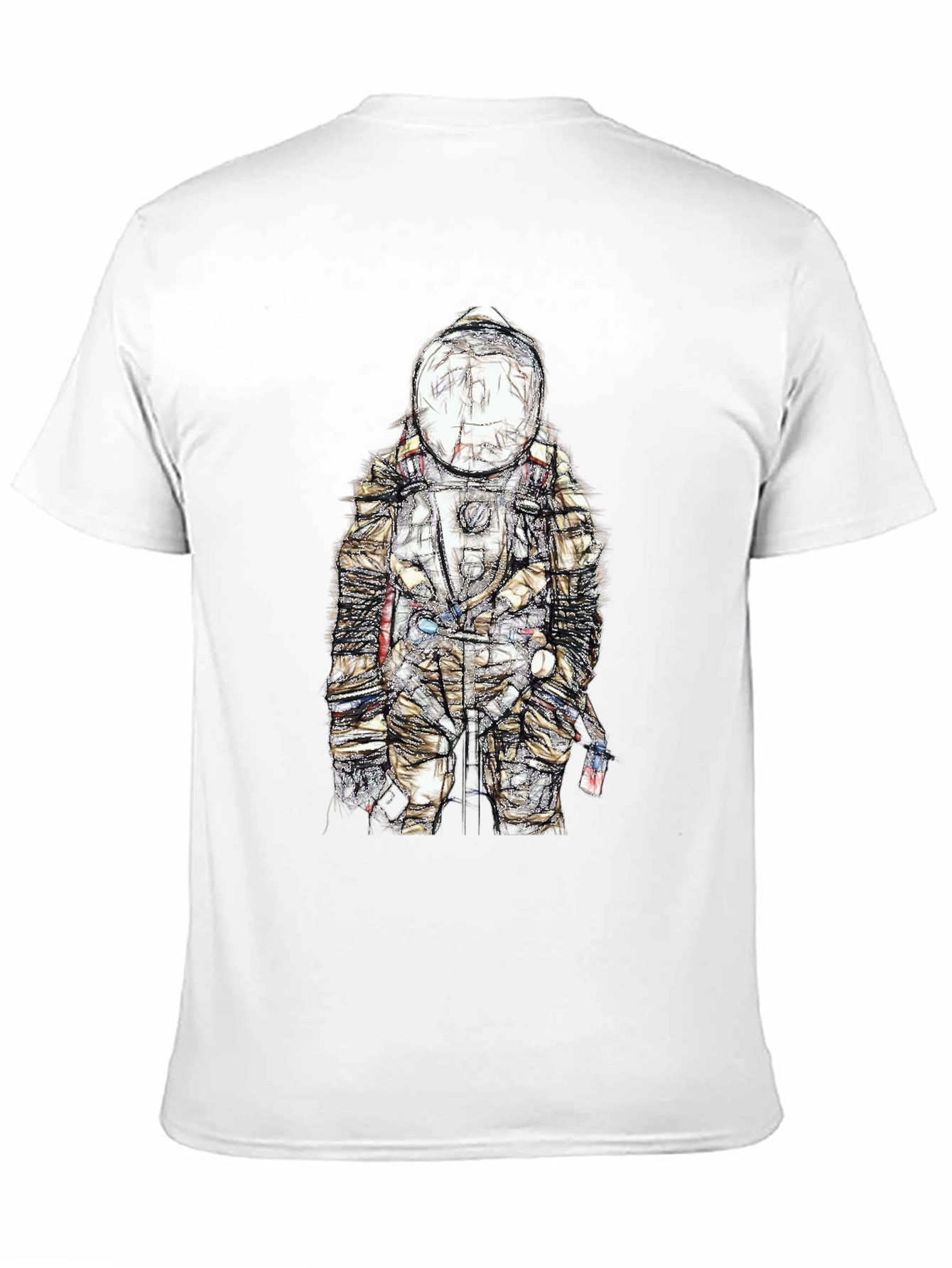 Black Astronaut Sketch Graphic Tee - Black view 11