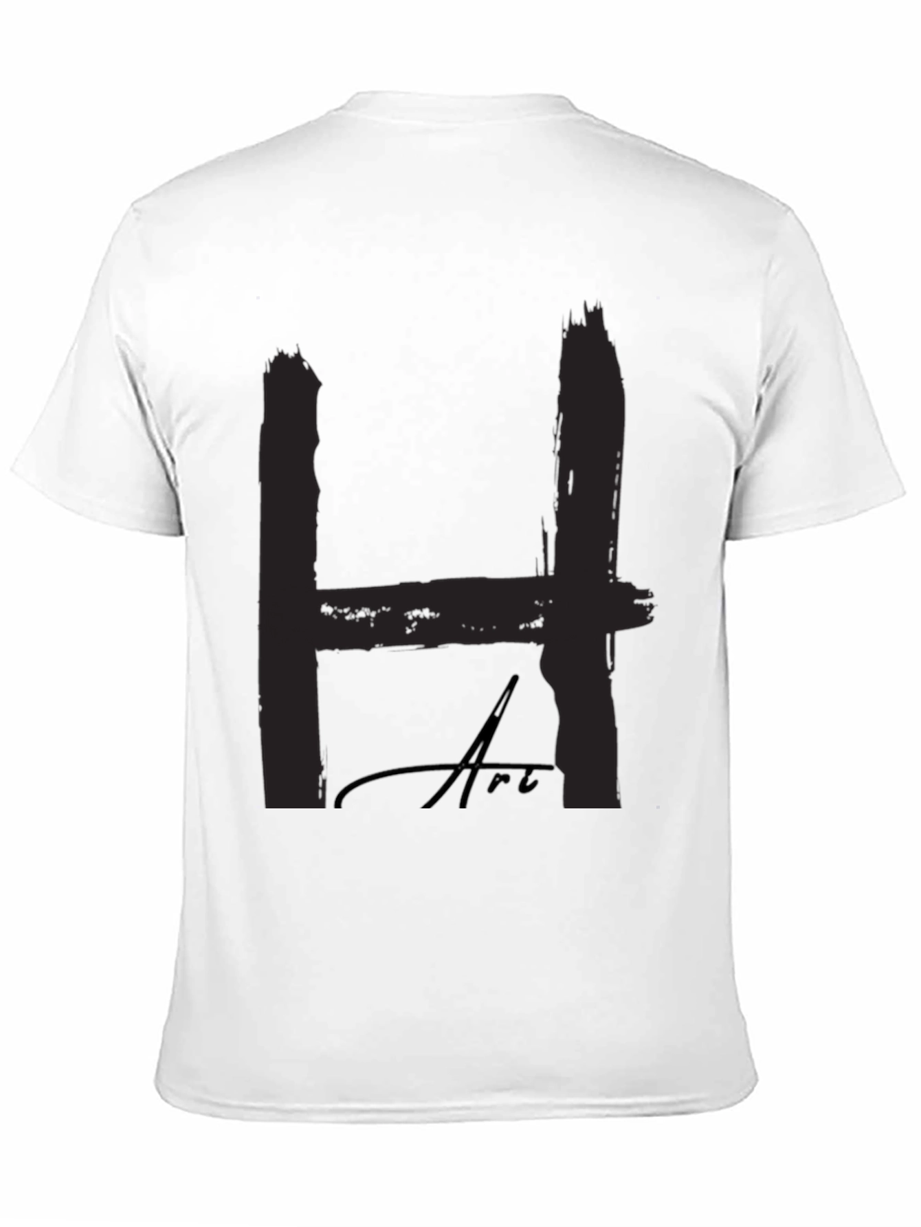 Black Bold "H" Art Black T-Shirt: Statement Style view 11