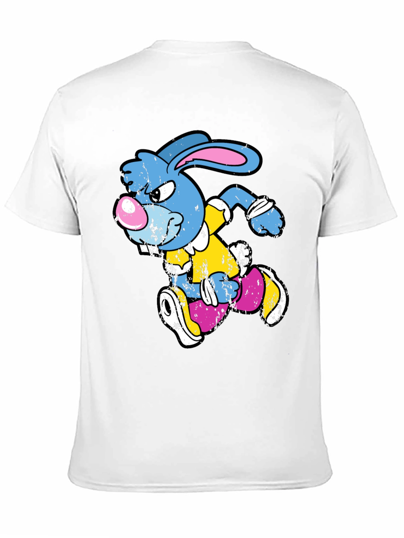Black Running Rabbit Graphic T-Shirt - Black Cotton Tee view 11