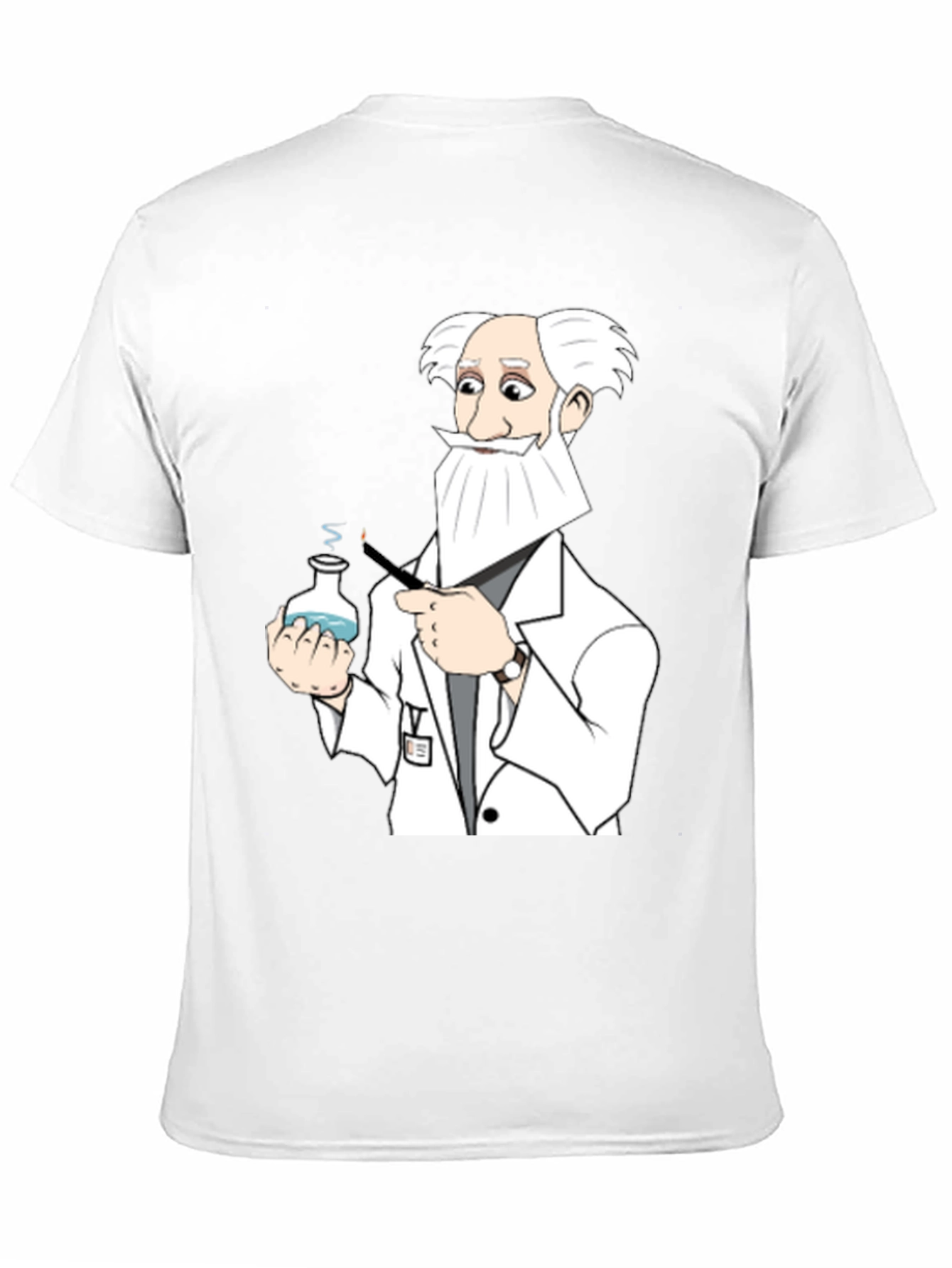 Black Mad Scientist Cartoon T-Shirt - Black Cotton Tee view 11