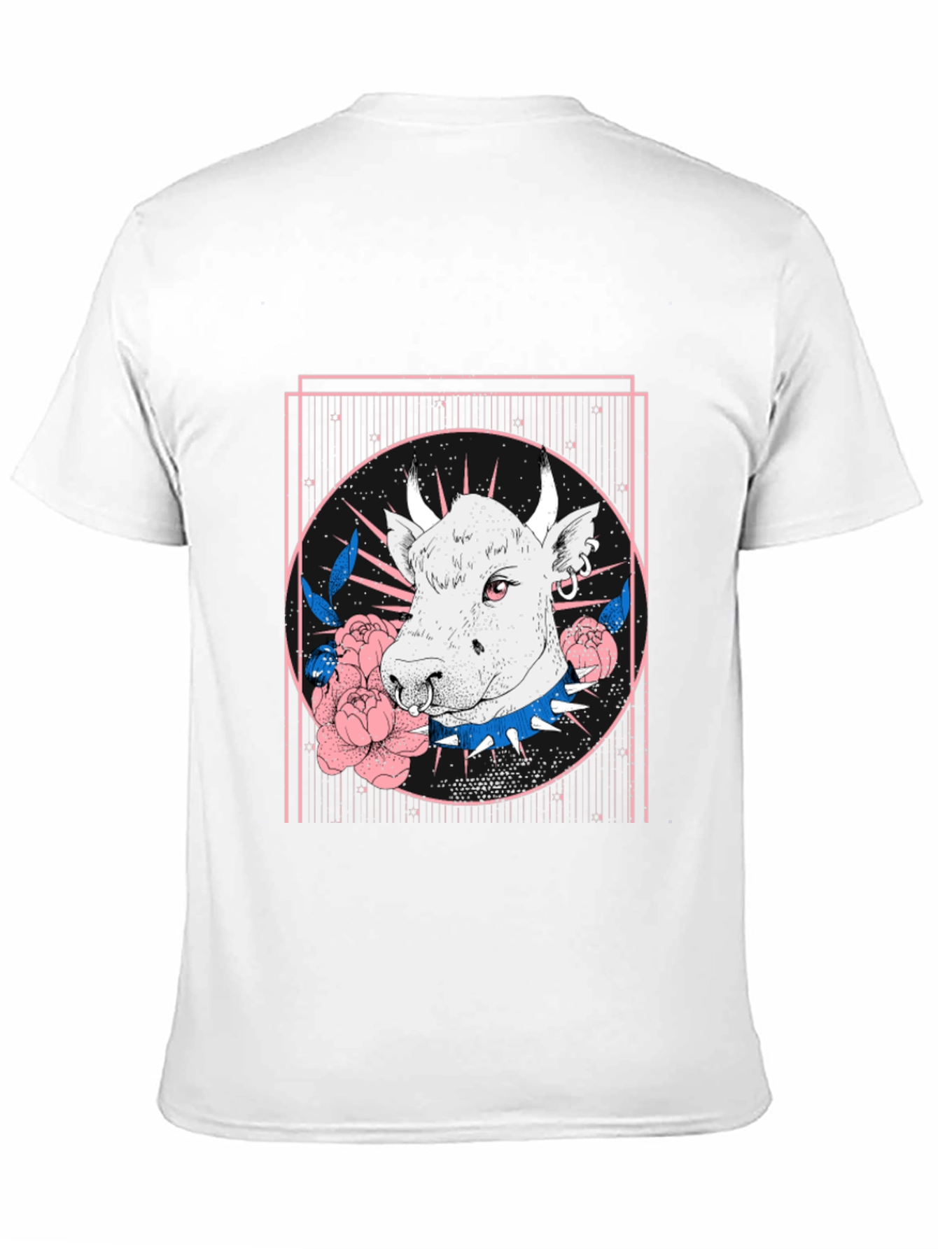 Black Edgy Cow Graphic Tee - Unisex Black T-Shirt view 11