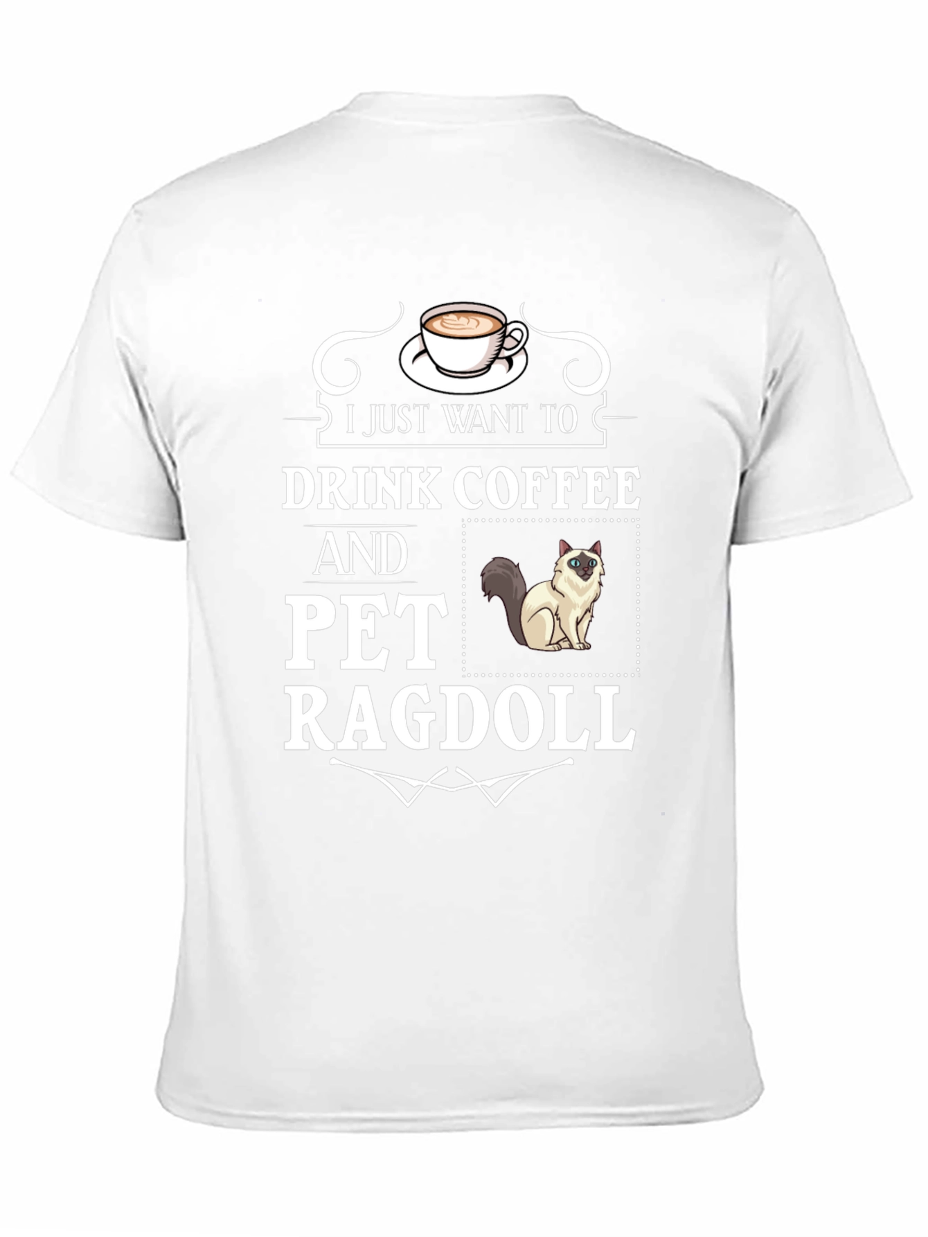 Black Drink Coffee & Pet Ragdoll T-Shirt - Cute Cat Lover Tee view 11