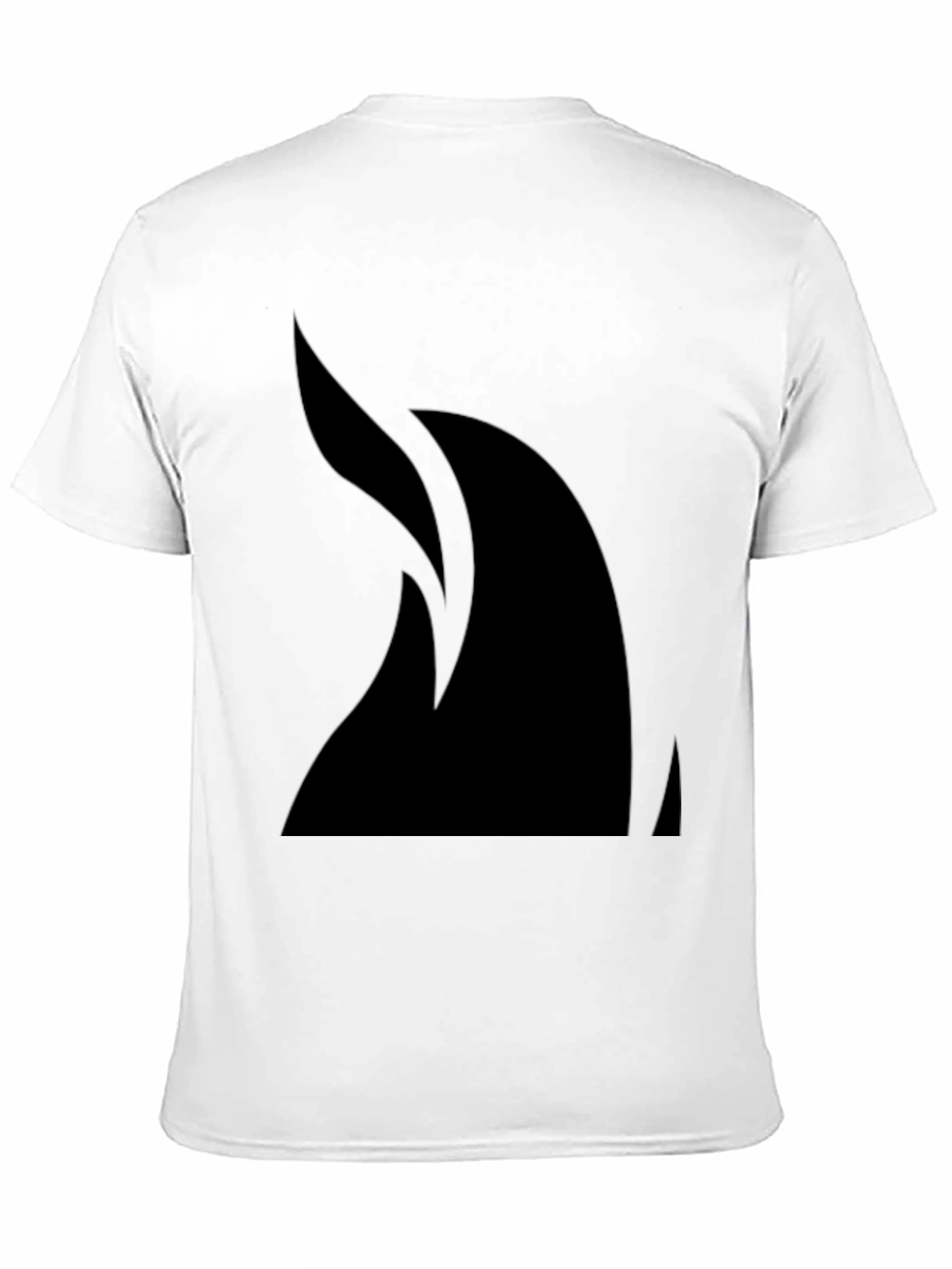 Black Sleek Black T-Shirt with Abstract Flame Design view 11