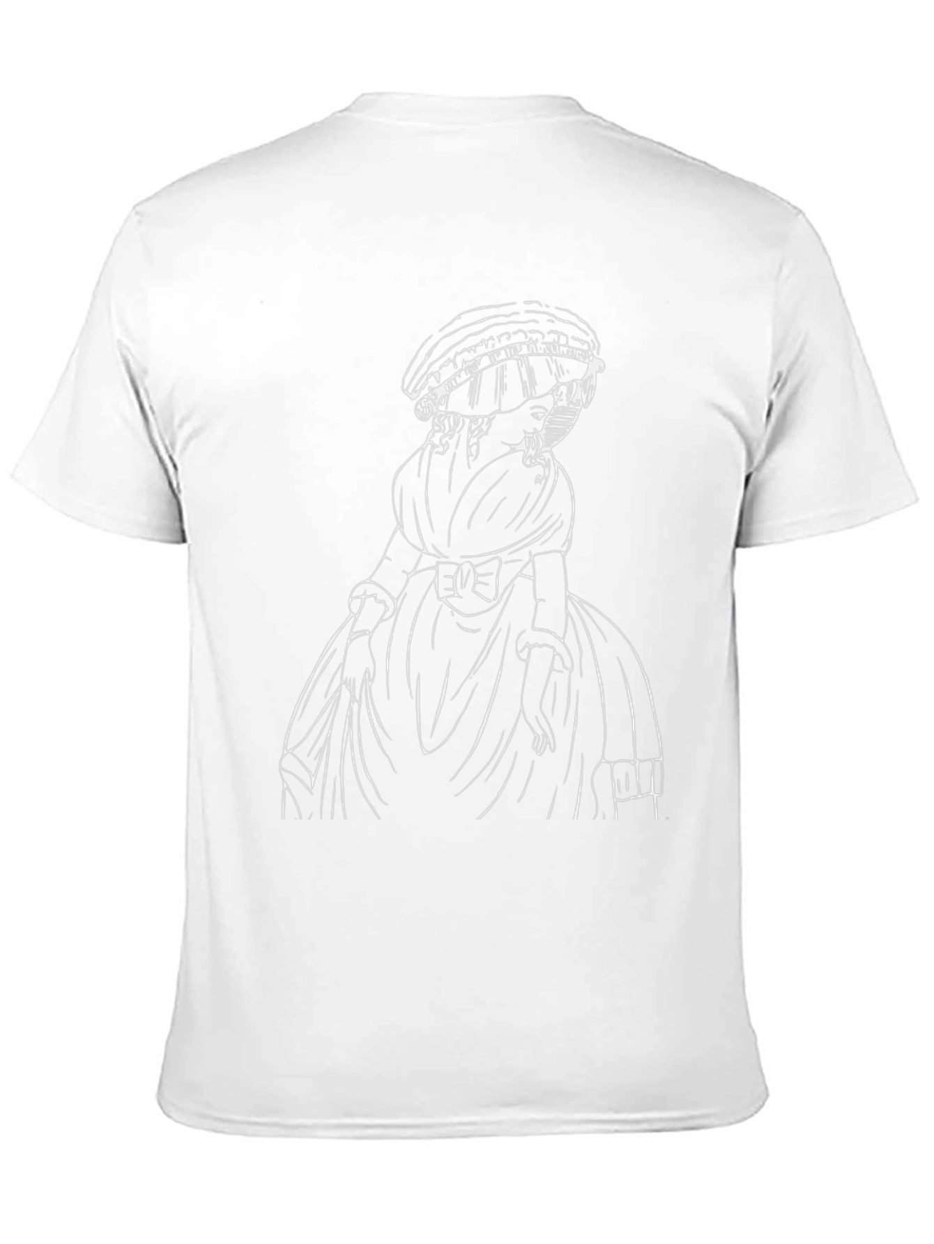 Black Elegant Woman Sketch Black T-Shirt view 11
