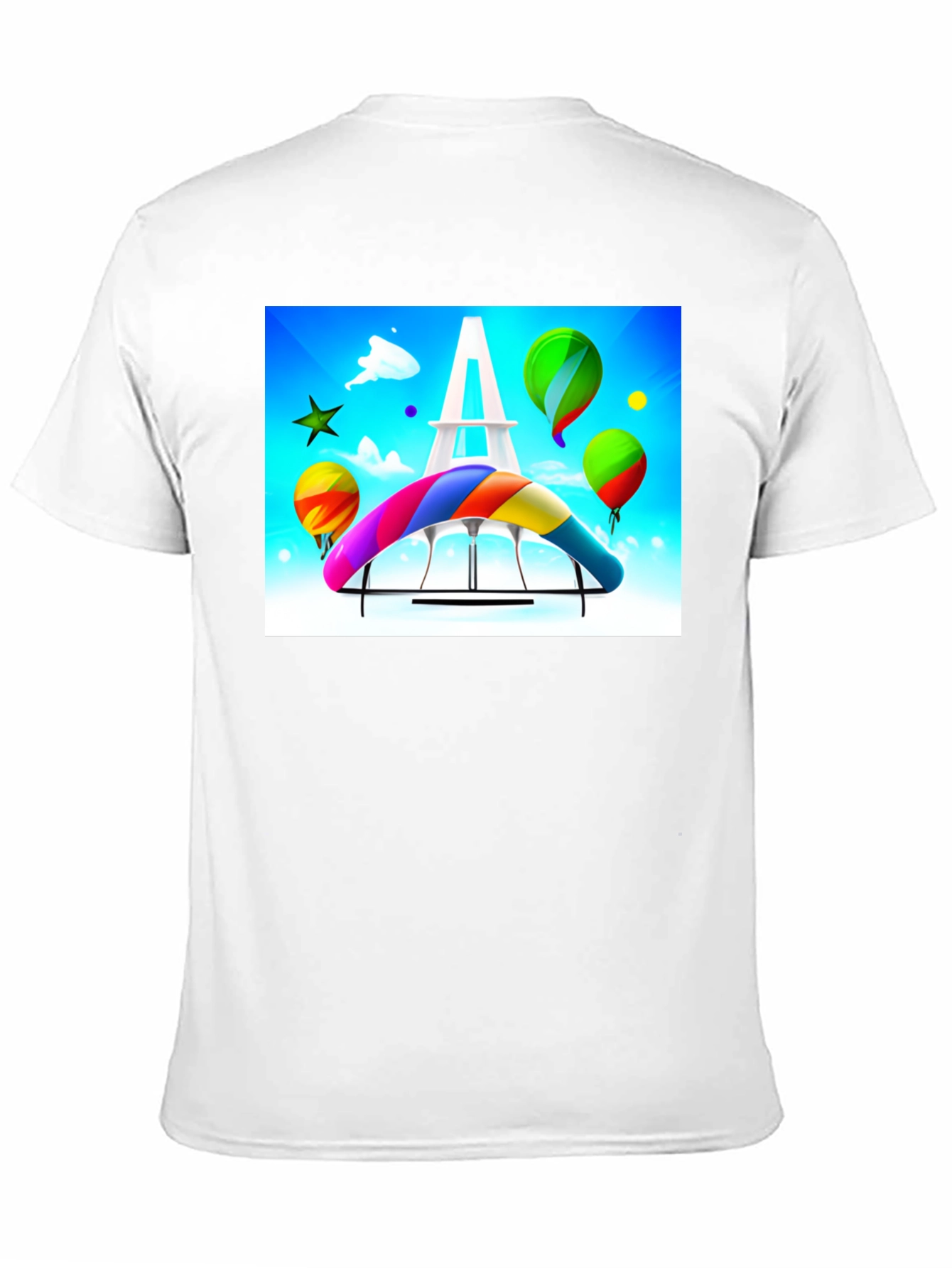 Black Paris Rainbow Hang Gliding T-Shirt view 11