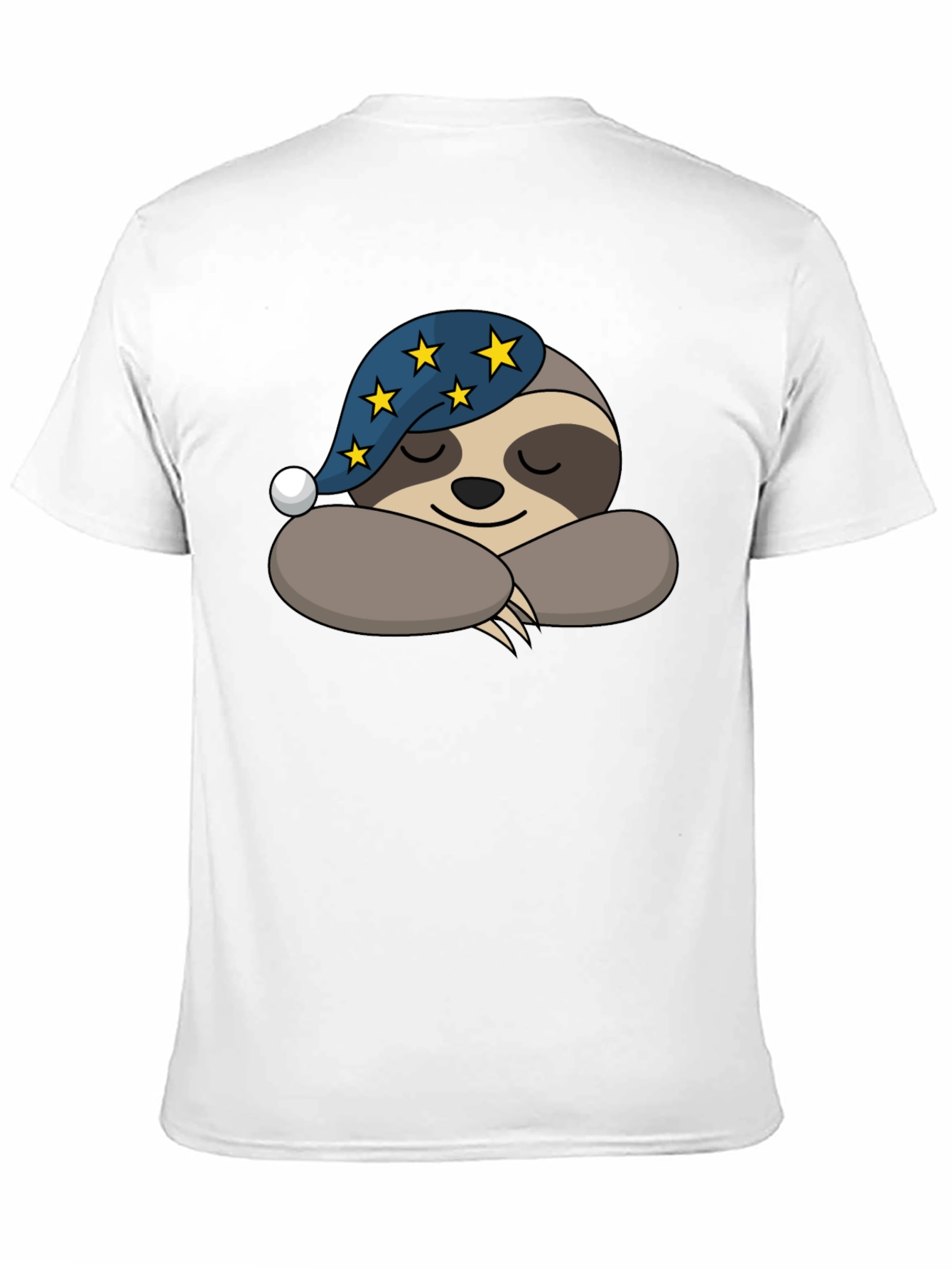 Black Sleeping Sloth T-Shirt - Starry Nightcap Cute Animal Tee view 11