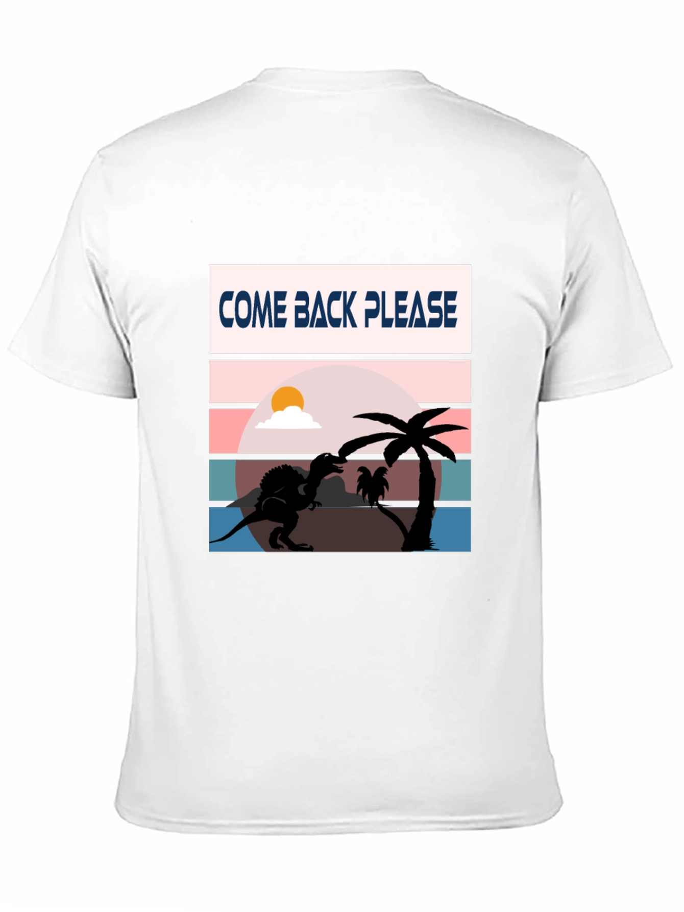 Black Come Back Please Dinosaur Graphic T-Shirt view 11