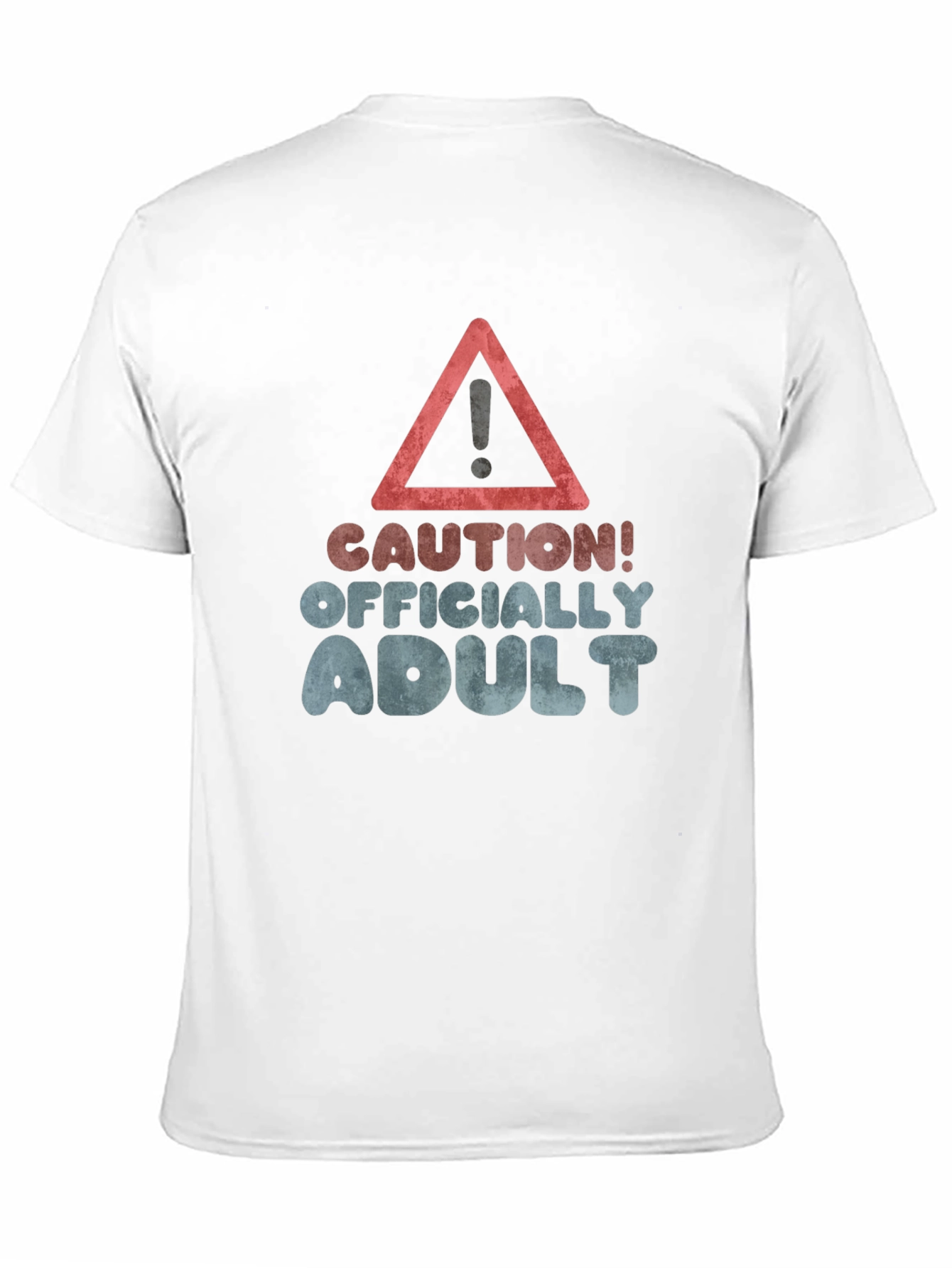 Black Caution! Officially Adult Black Graphic T-Shirt view 11