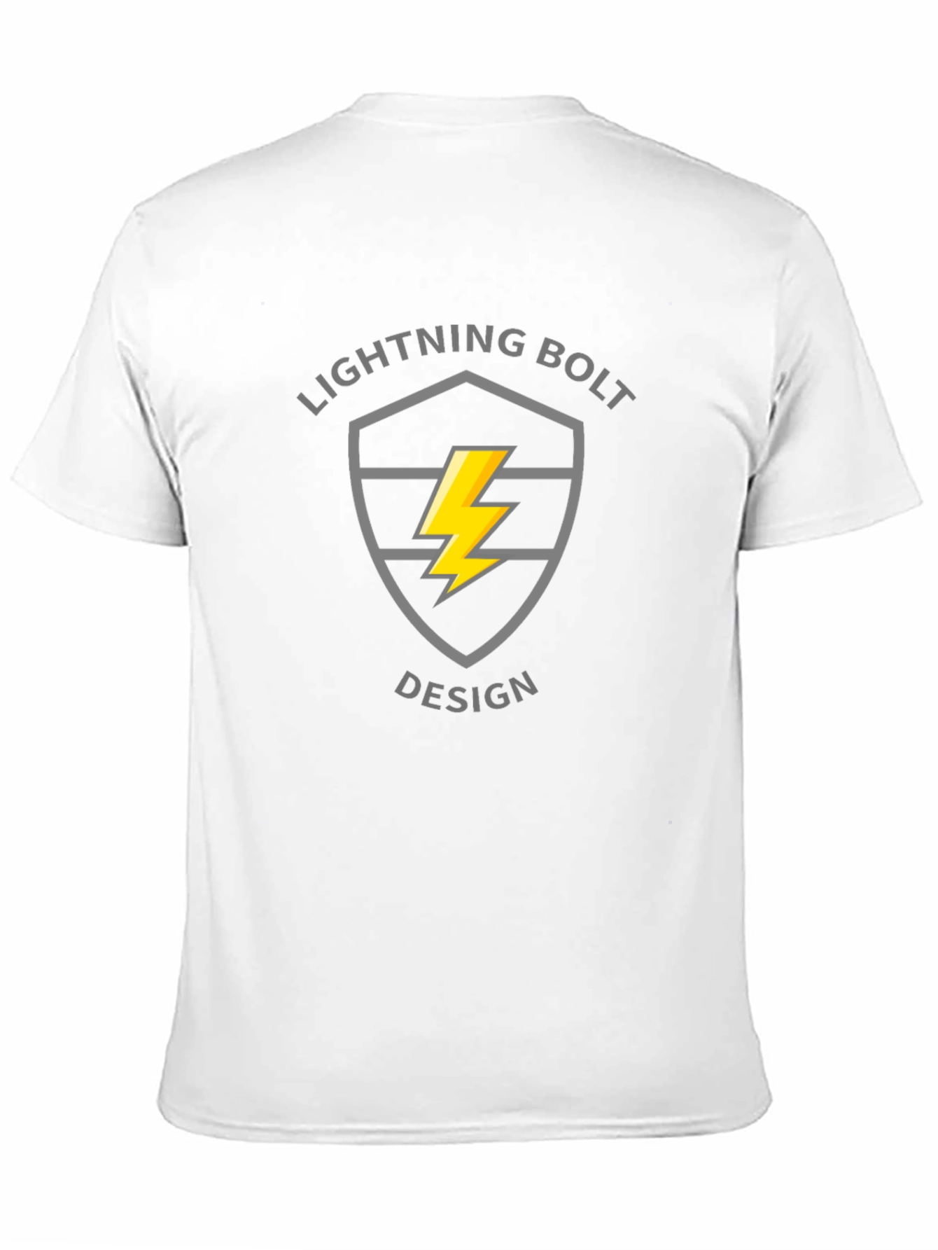 Black Lightning Bolt Design Black T-Shirt view 11