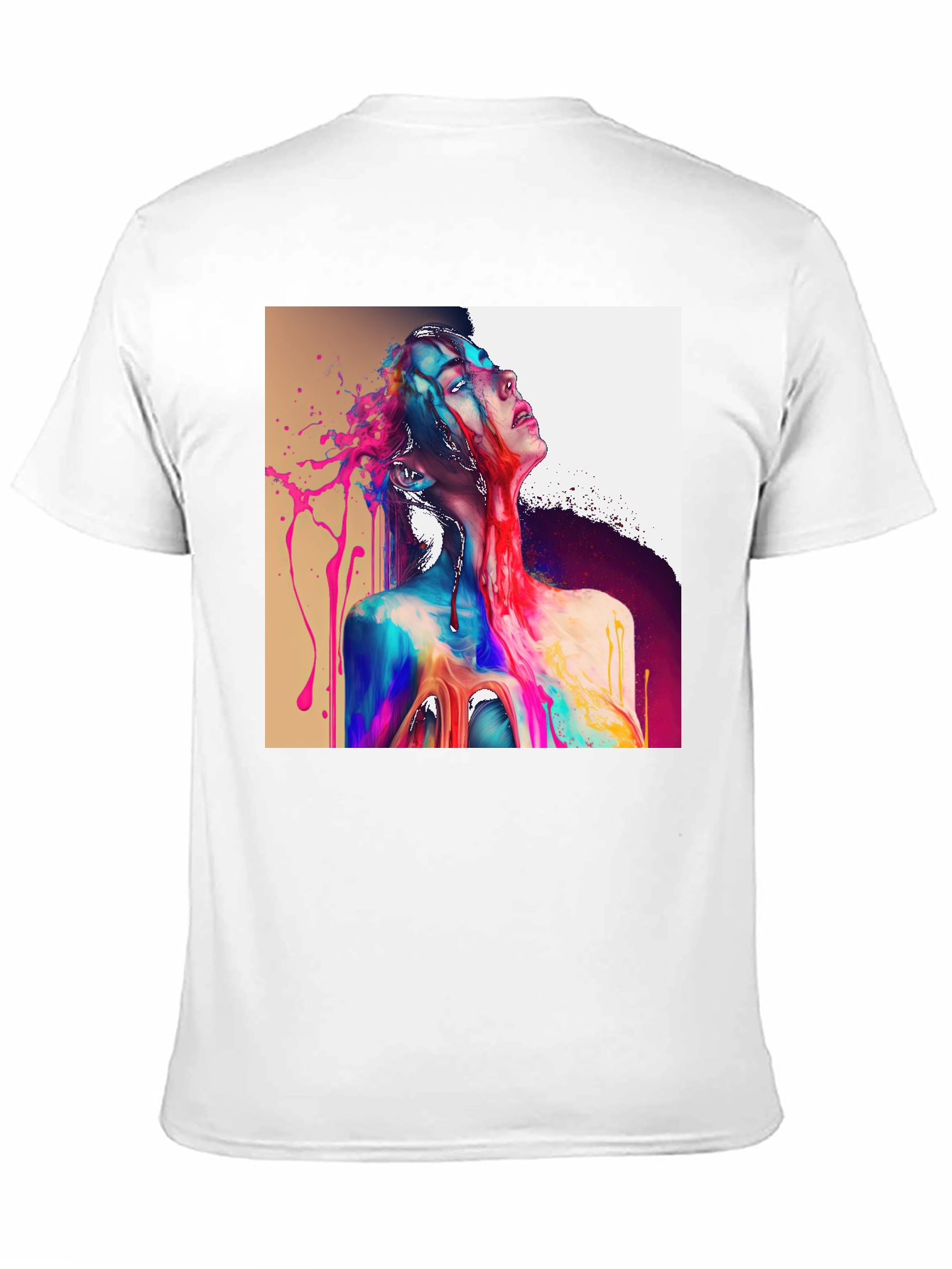 Black Abstract Art Tee: Colorful Expression view 11
