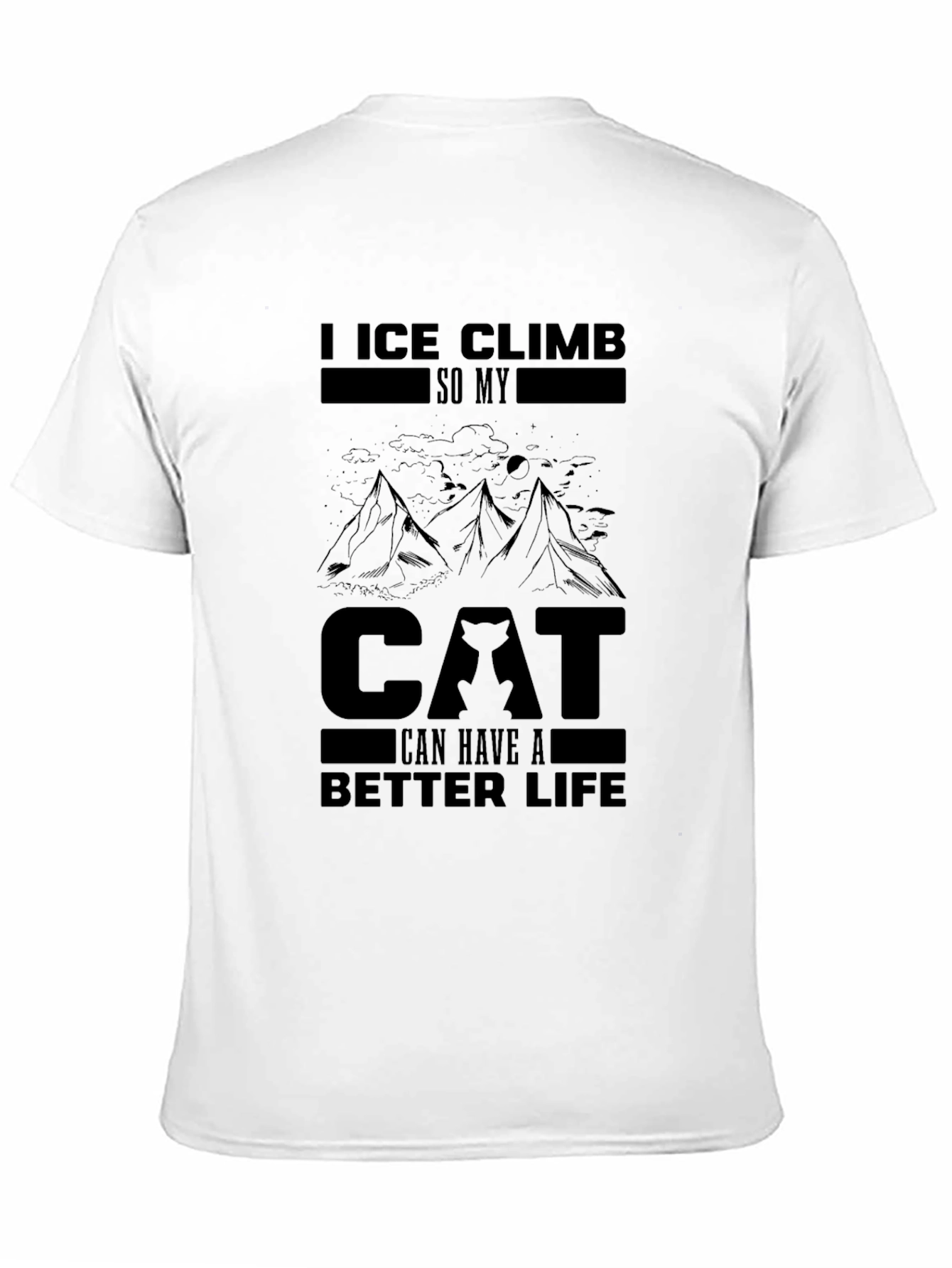 Black Ice Climb Cat Lover Black T-Shirt view 11