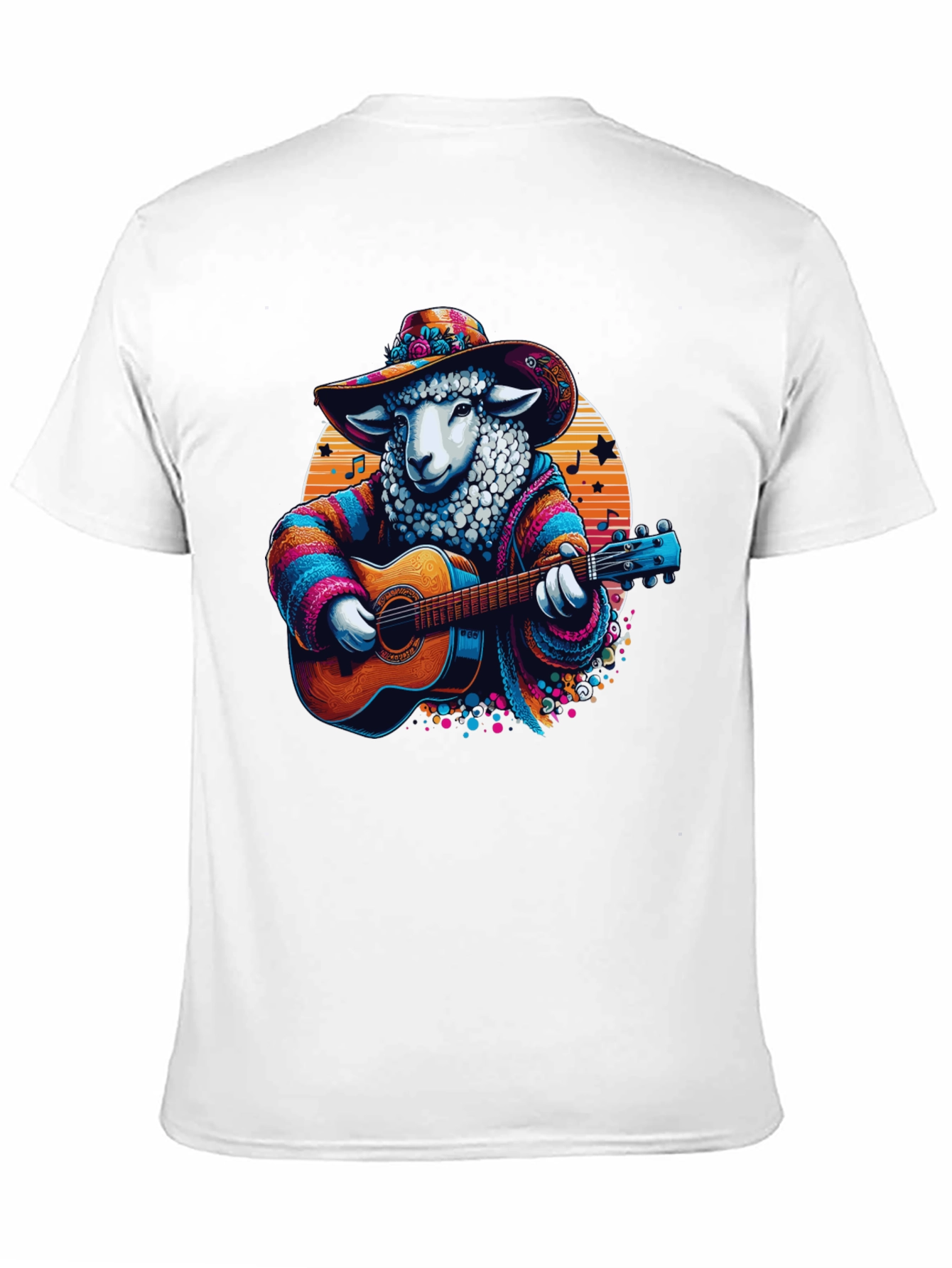 Black Musical Sheep T-Shirt: Colorful Graphic Tee view 11