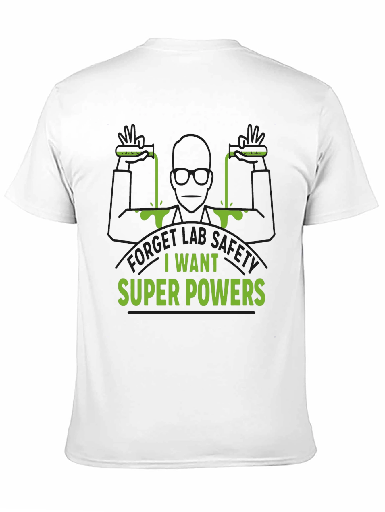 Black Super Power Lab T-Shirt: Black, Bold Design view 11