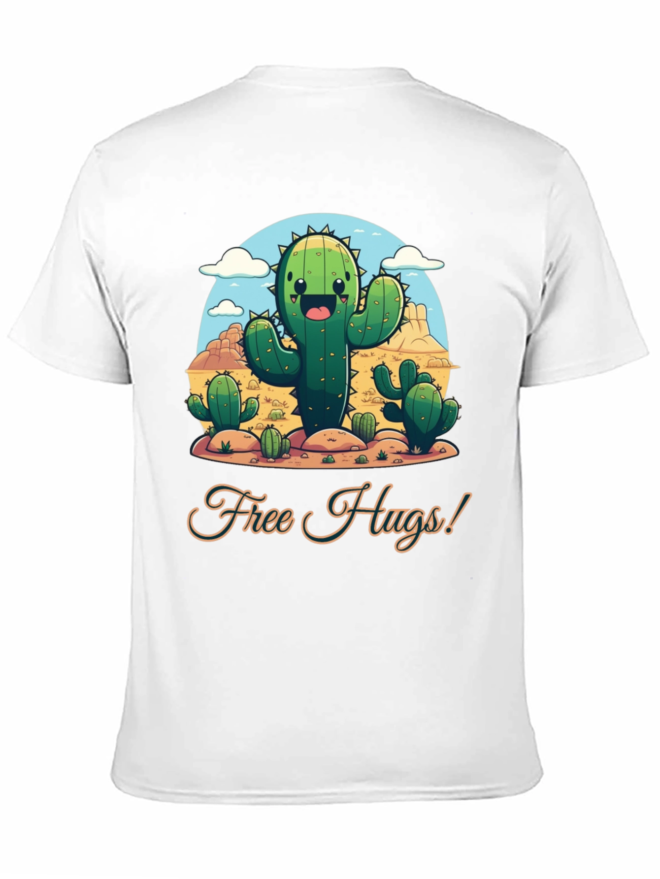 Black Free Hugs Cactus T-Shirt - Desert Fun! view 11