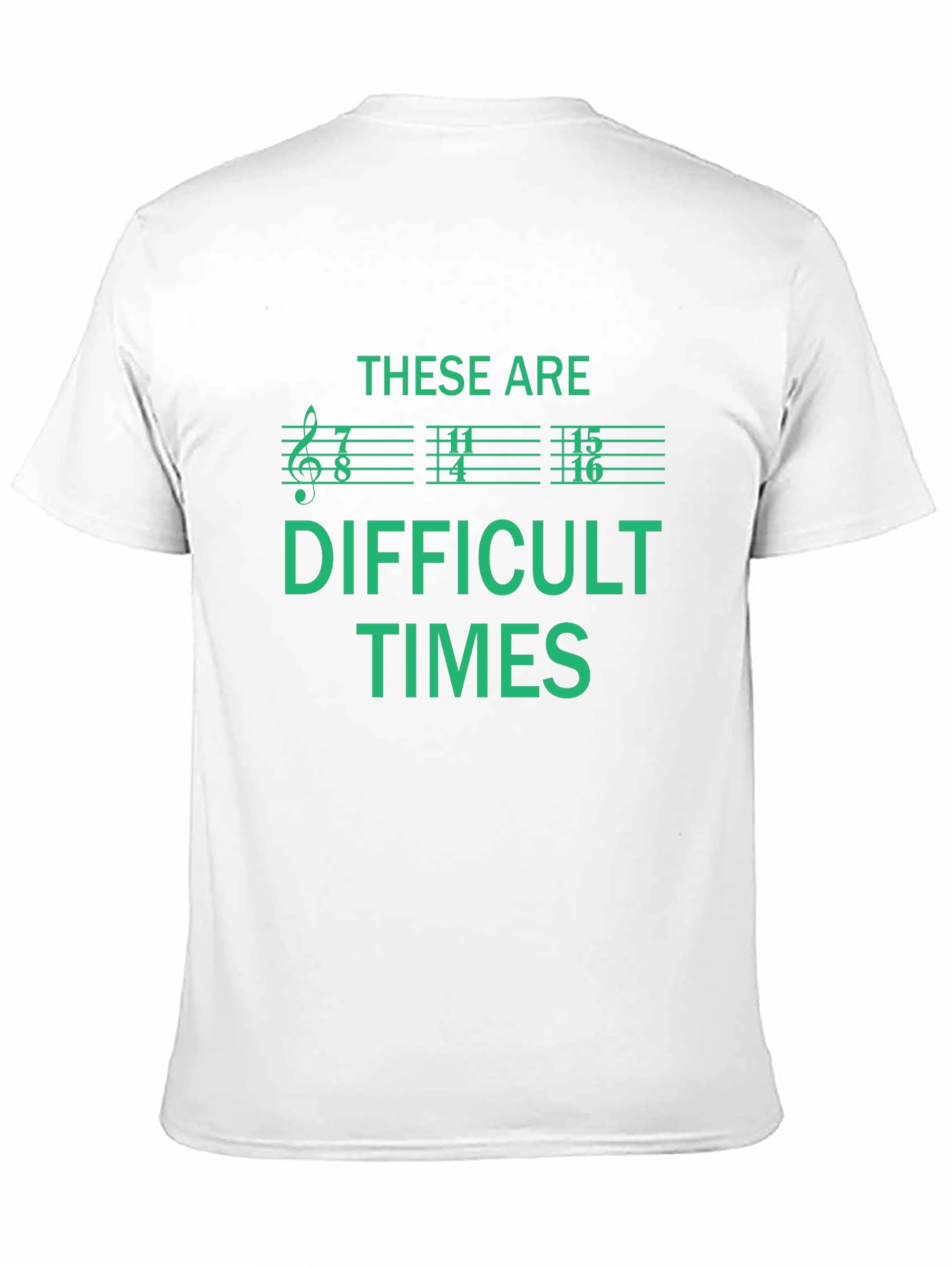 Black Difficult Times Music Note T-Shirt view 11