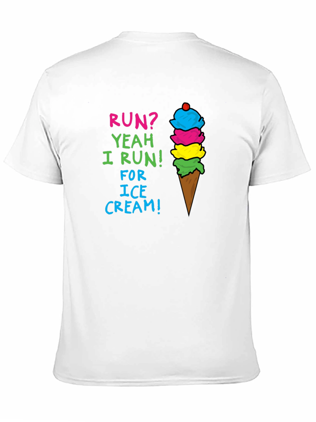 Black Run for Ice Cream T-Shirt - Cute Foodie Tee view 11