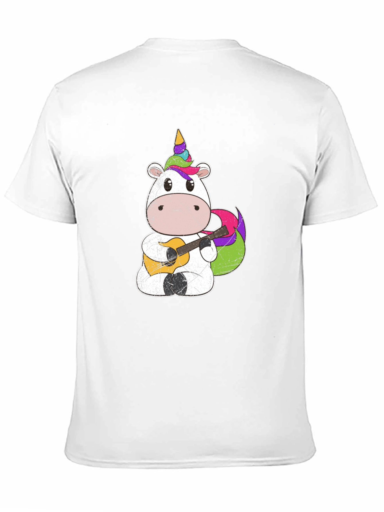 Unicorn Guitarist Graphic Tee - Men's Black T-Shirt - 11