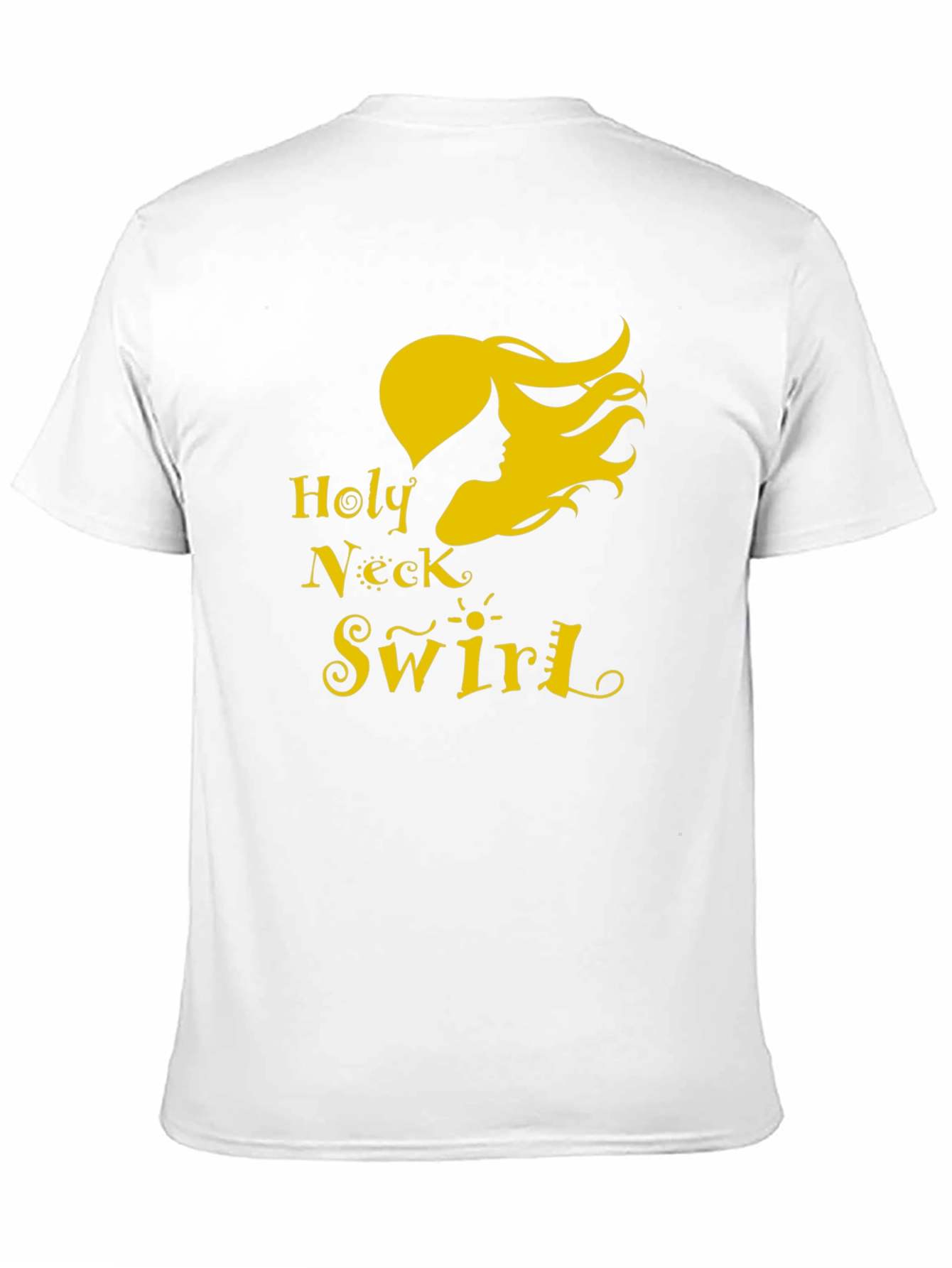 Black Holy Neck Swirl Graphic Tee - Black Cotton T-Shirt view 11