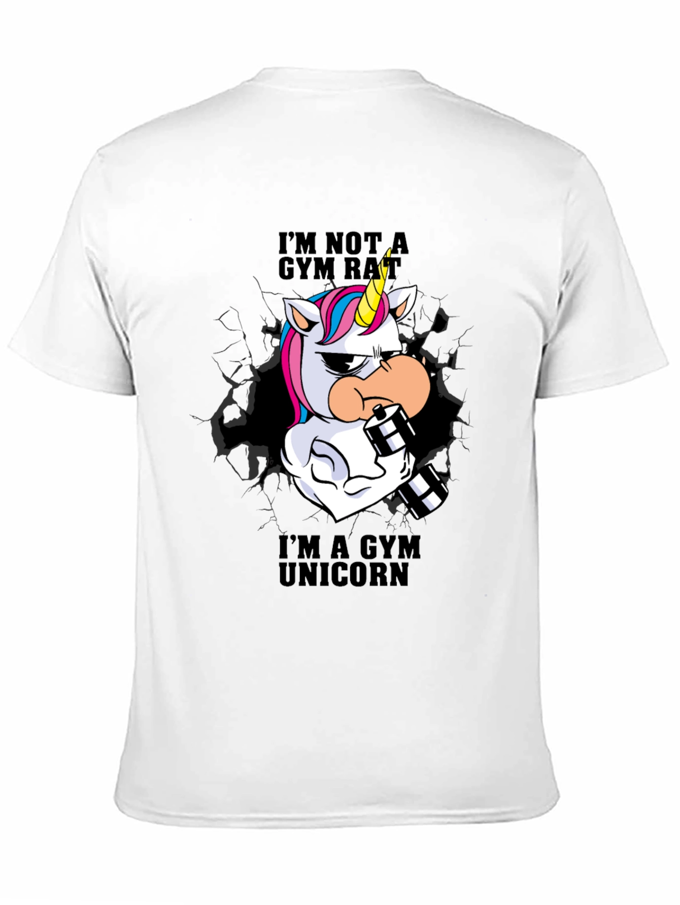 Black Gym Unicorn T-Shirt - Workout Apparel view 11