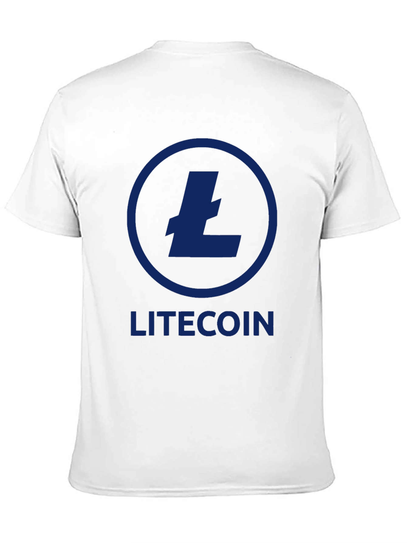 Black Litecoin Crypto T-Shirt - Black, Round Neck, Short Sleeve view 11