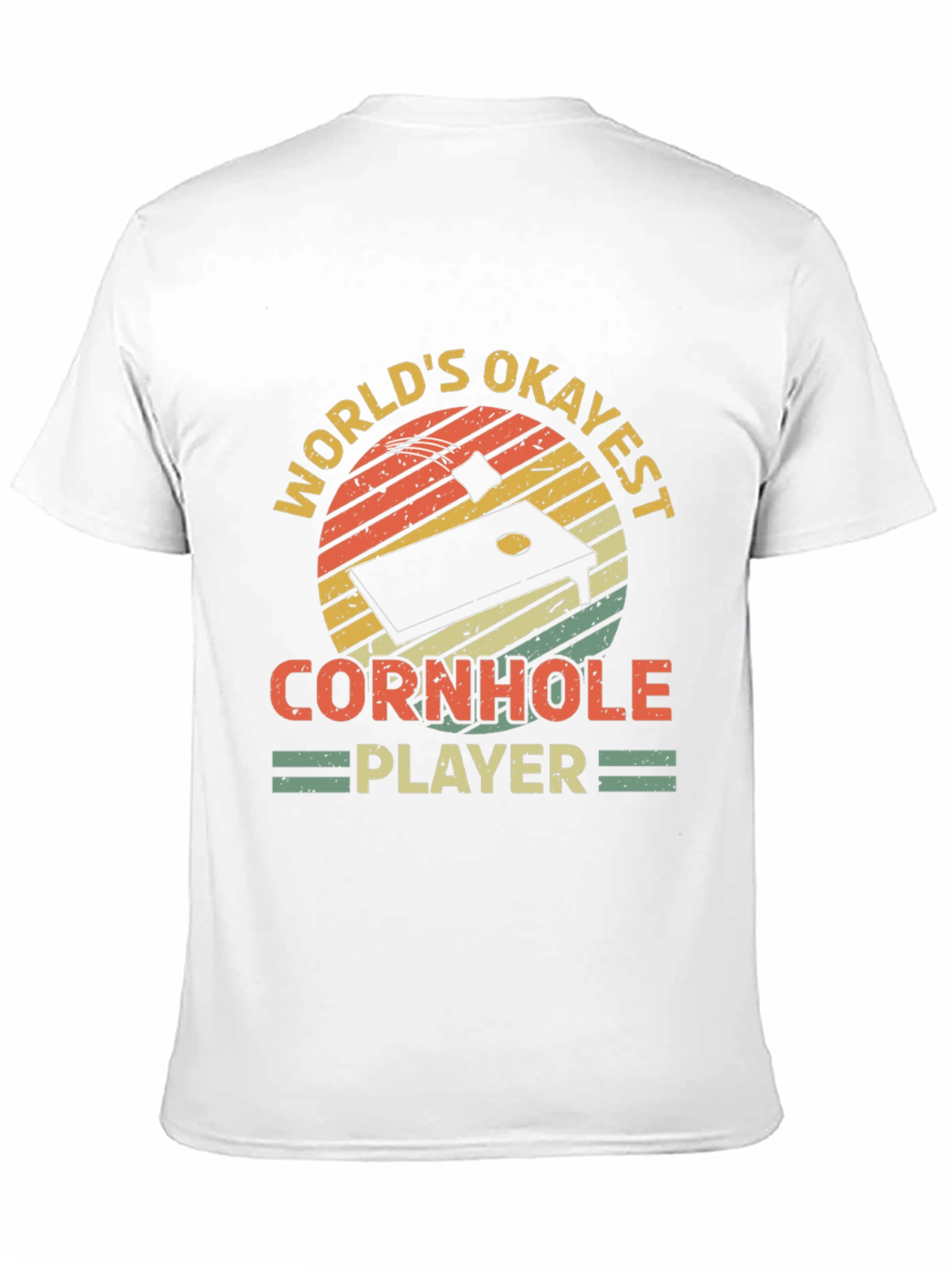 Black World's Okayest Cornhole Player Black T-Shirt view 11