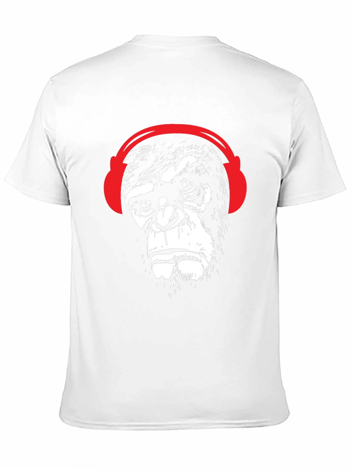 Black Cool Ape with Headphones Graphic Tee - Black view 11