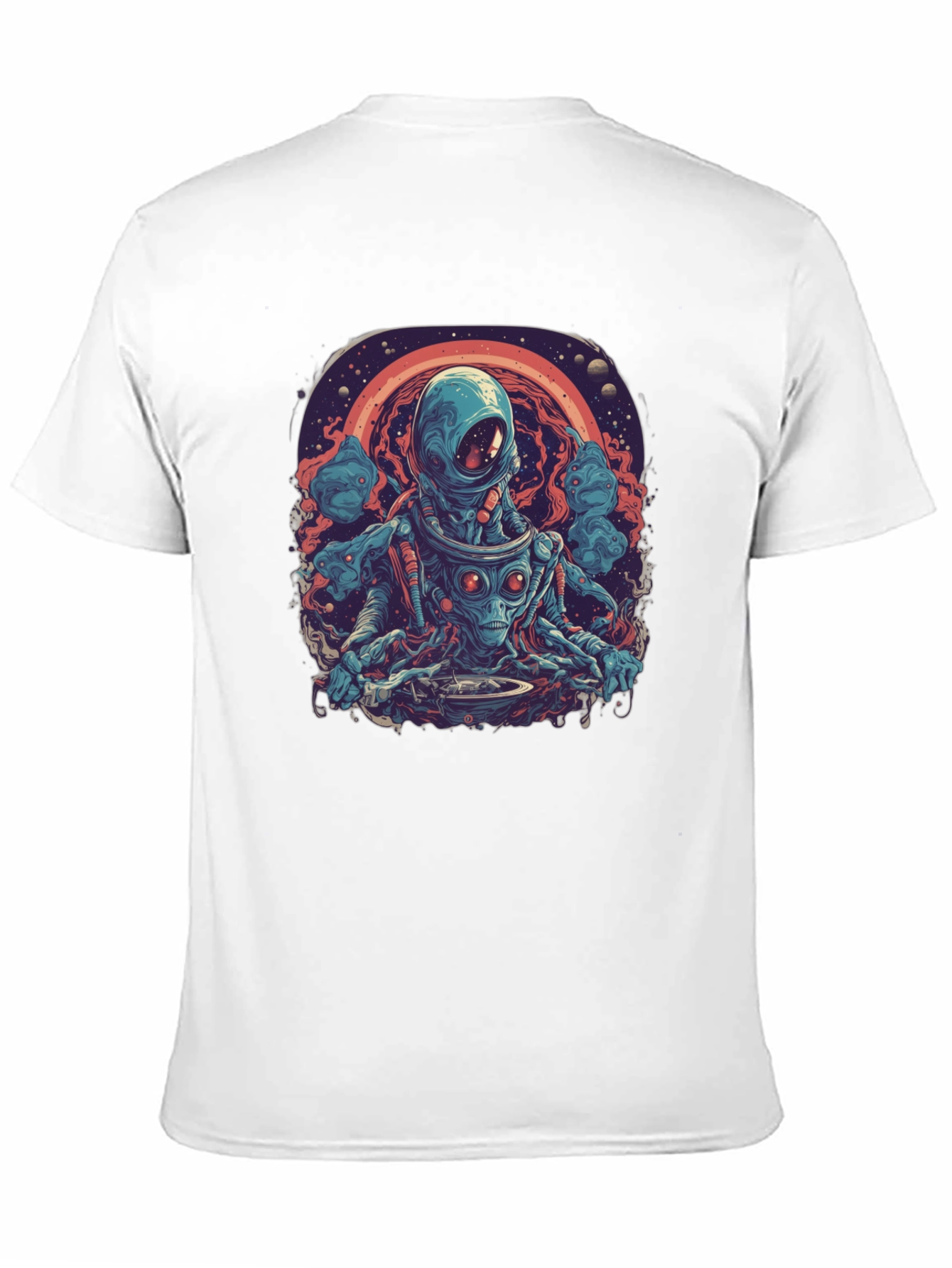 Black Cosmic Alien DJ Graphic Tee - Black view 11