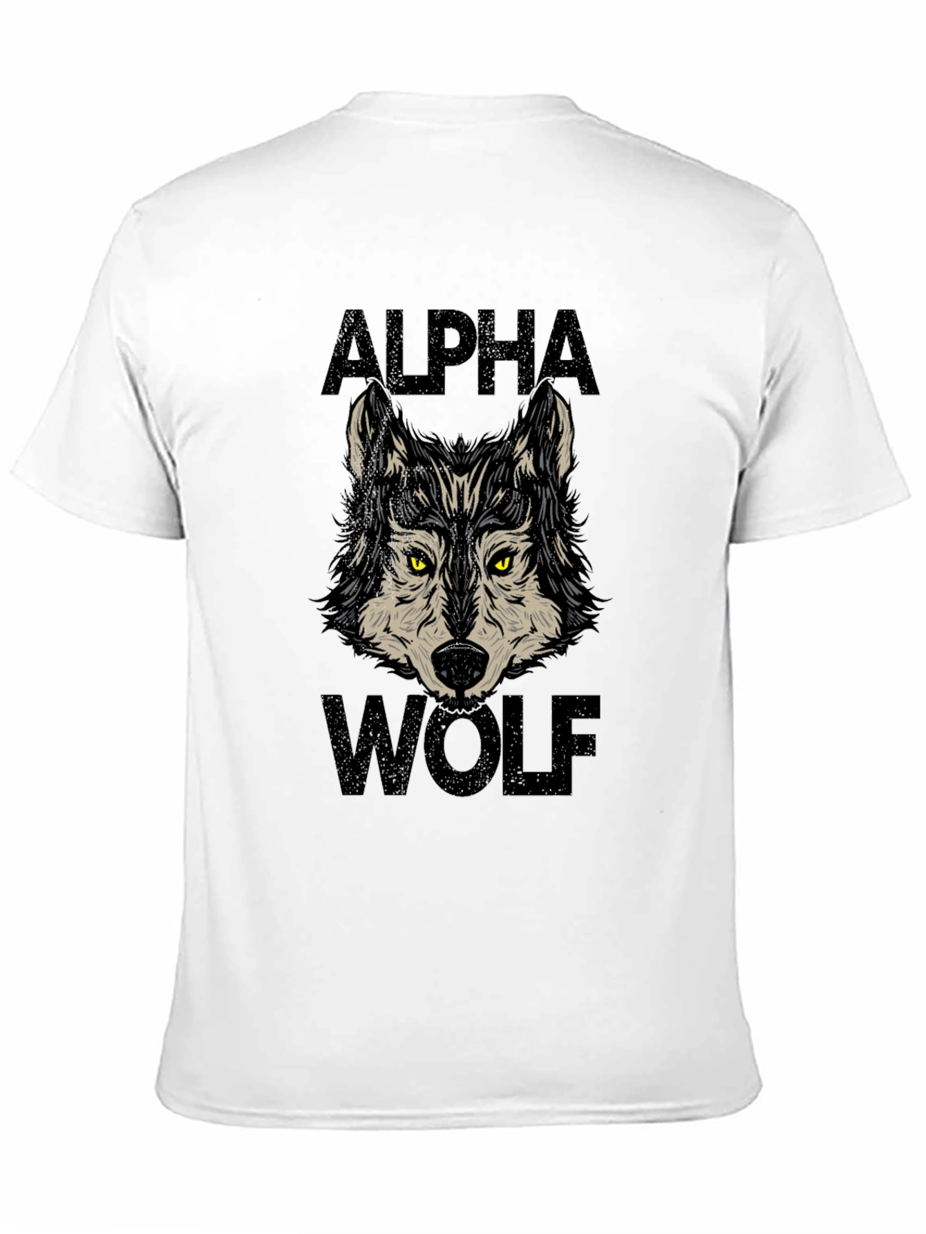 Black Alpha Wolf Graphic Print Black T-Shirt view 11