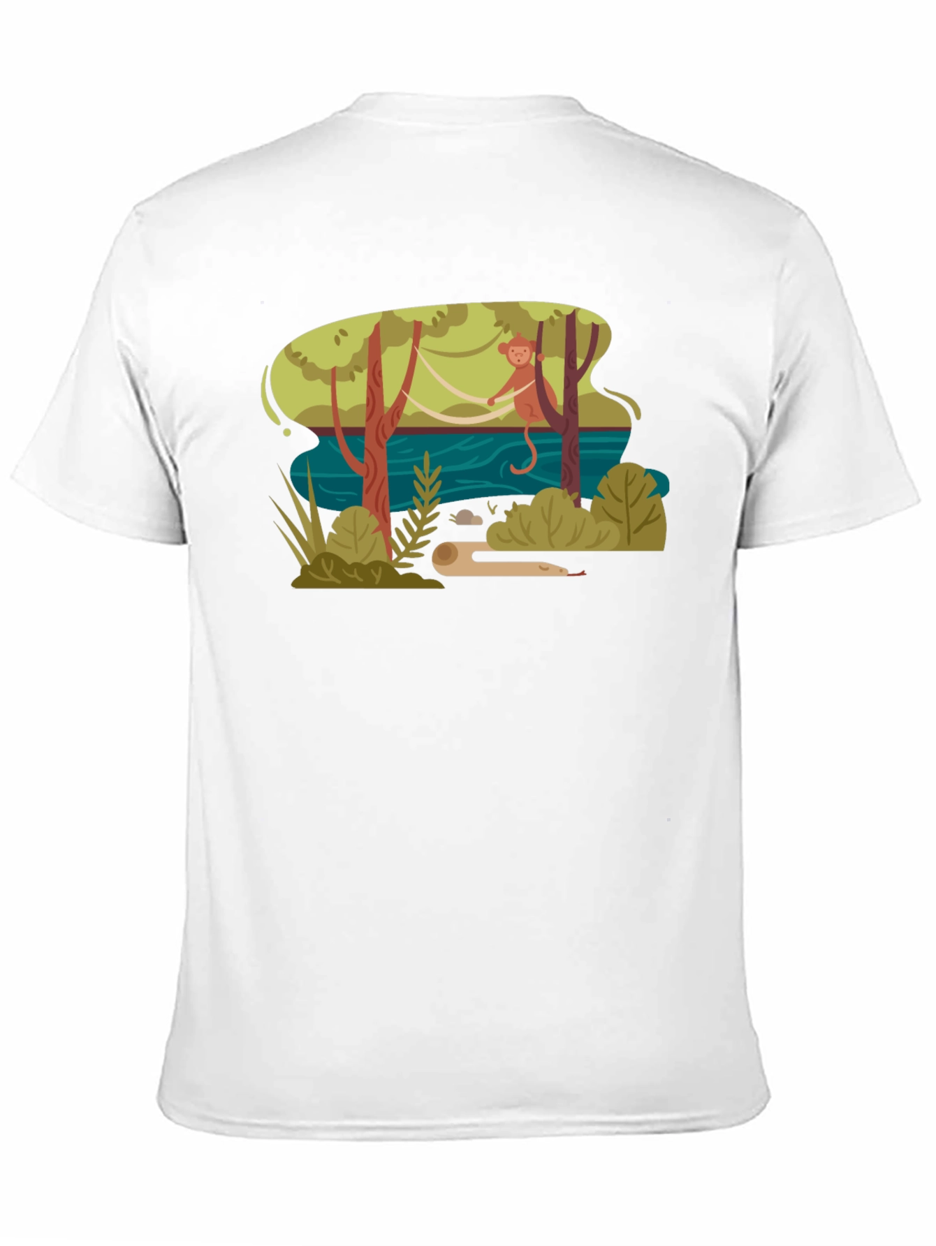 Black Jungle Monkey Graphic Tee - Unisex Black T-Shirt view 11