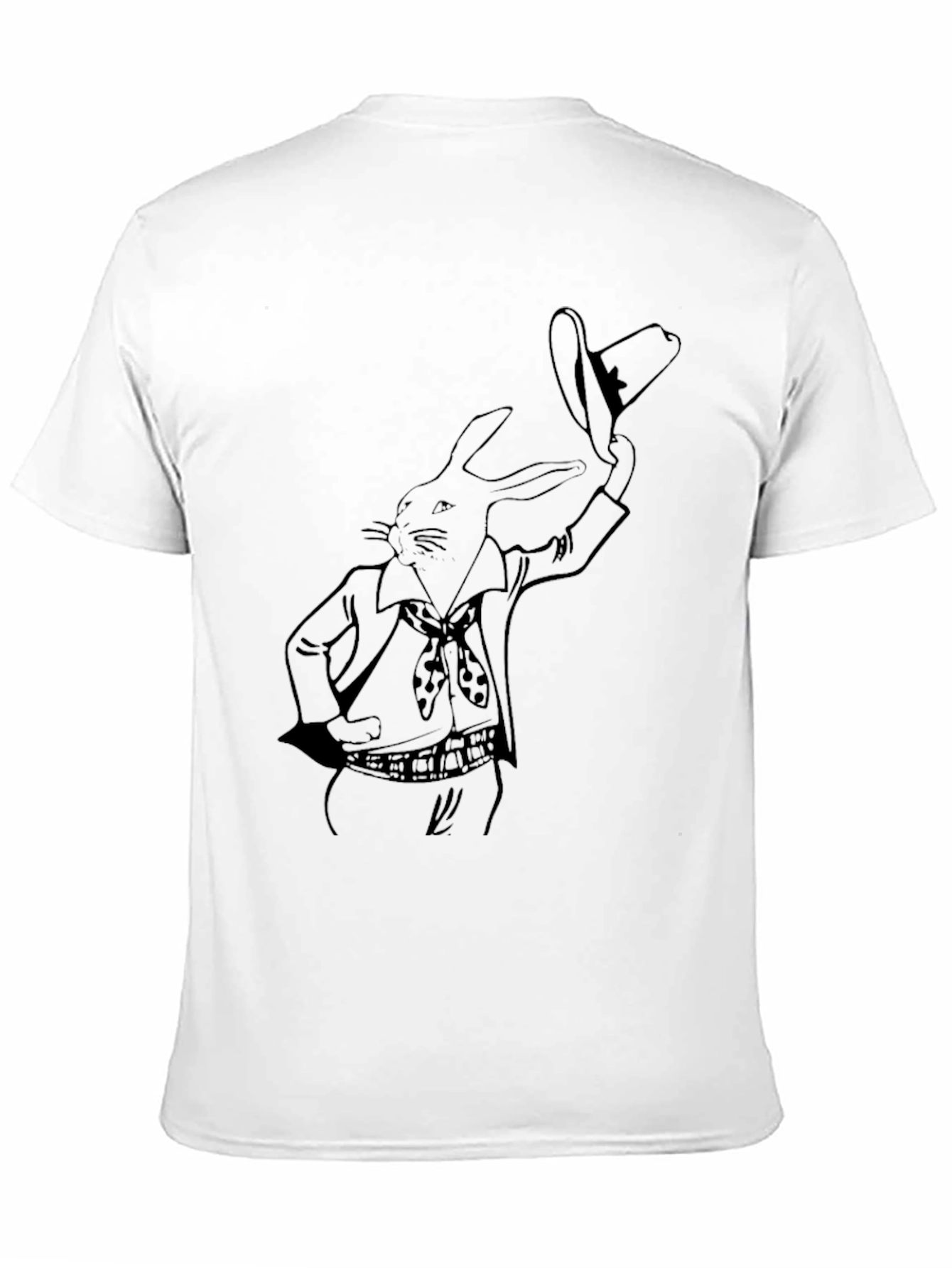 Black Rabbit Cowboy Graphic Tee - Black Cotton T-Shirt view 11