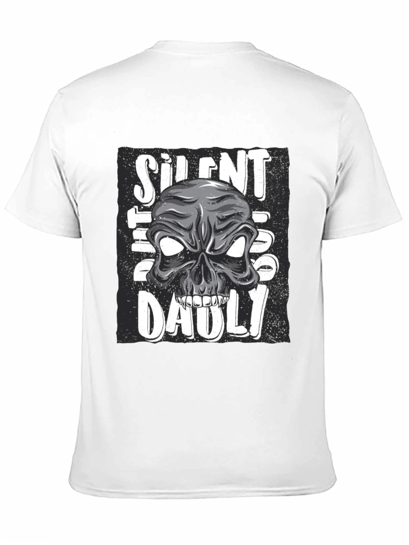 Black Silent But Deadly Skull Graphic T-Shirt view 11