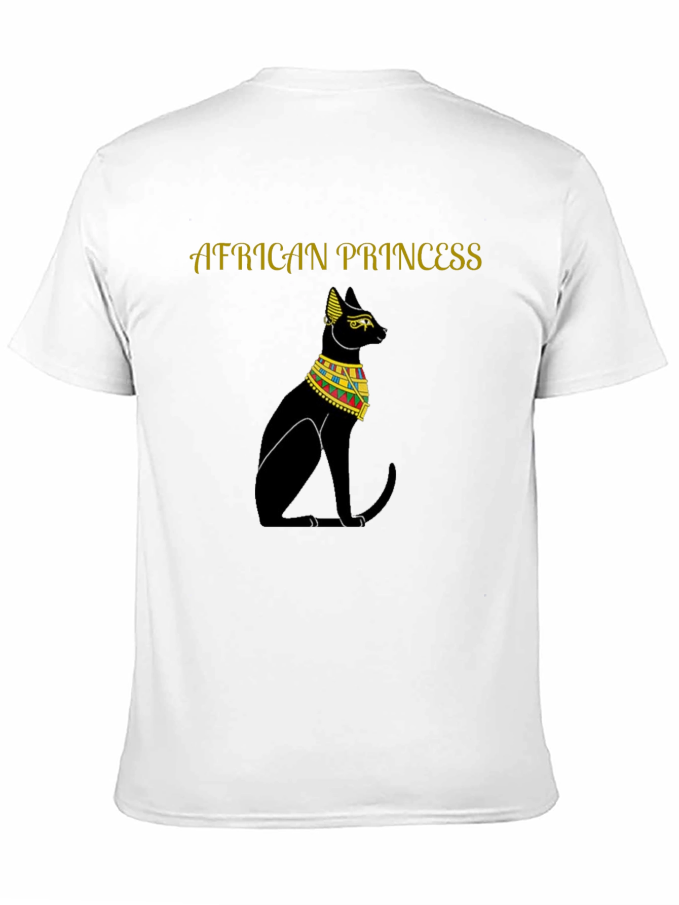Black African Princess Cat T-Shirt - Black Egyptian Style Tee view 11