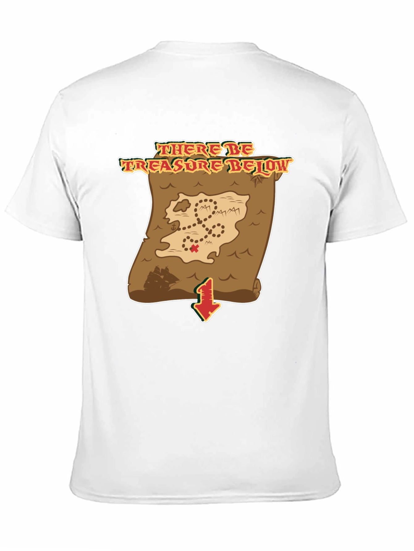 Black Treasure Map T-Shirt - Pirate's Booty Below! view 11