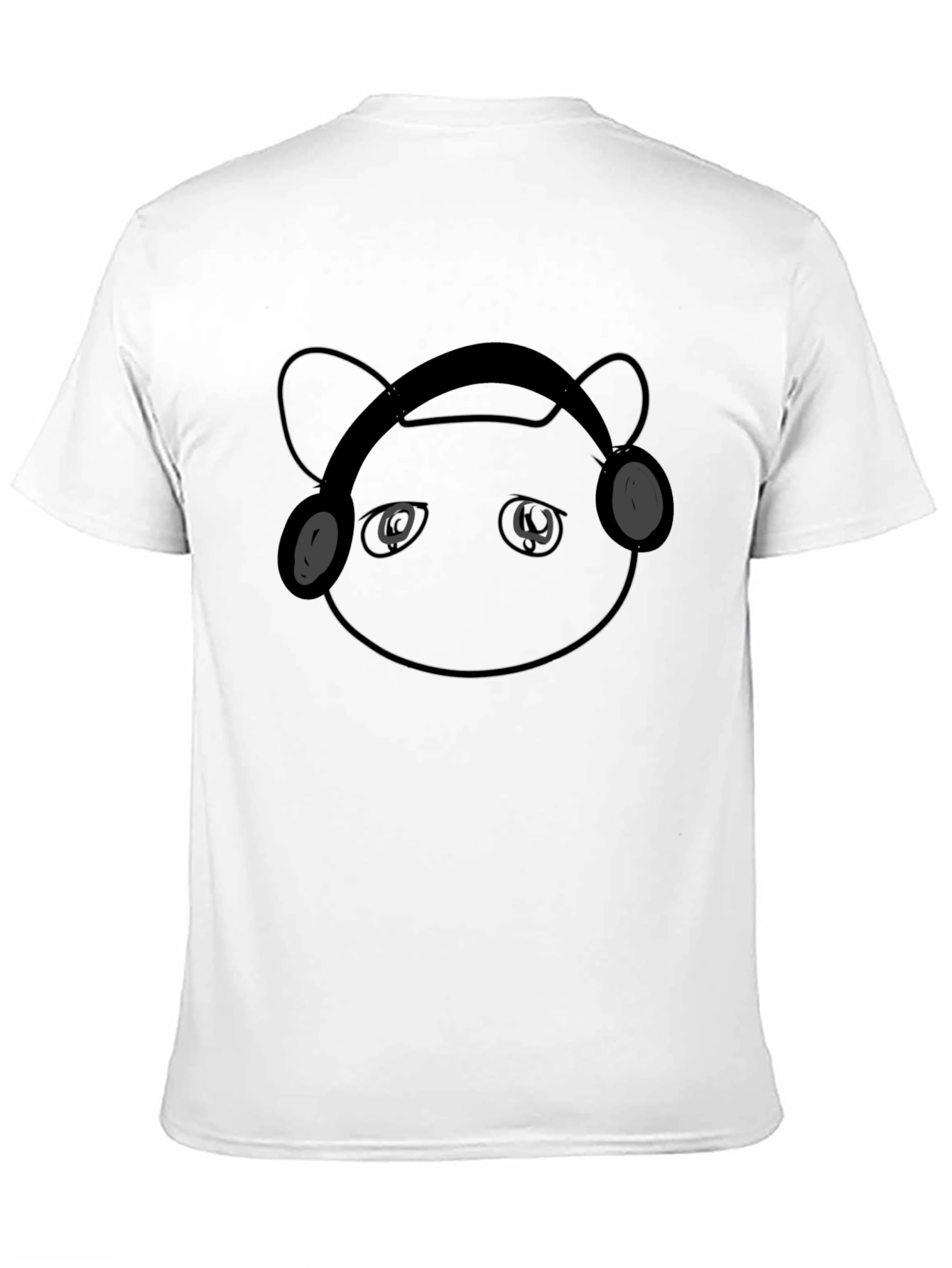 Black Bear with Headphones Black Graphic Tee view 11