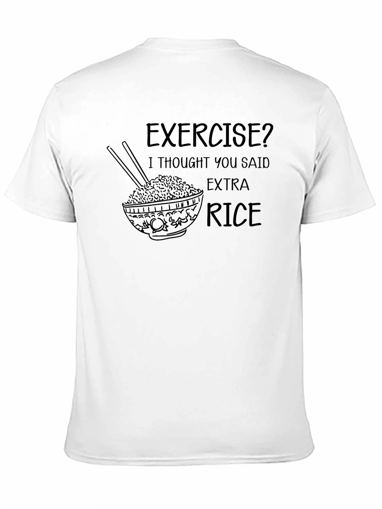 Black Extra Rice Black Tee - Funny Graphic T-Shirt view 11