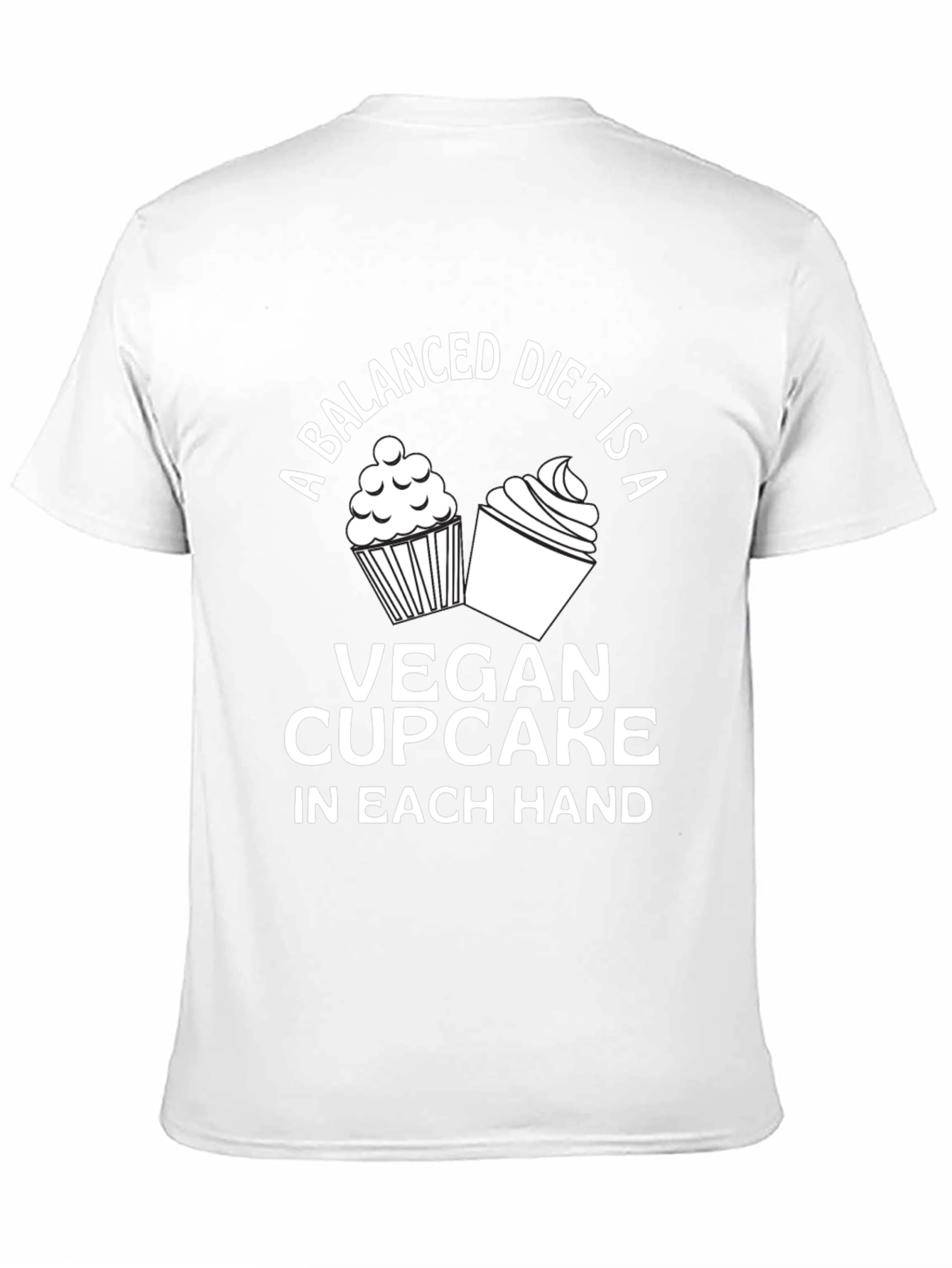 Black Vegan Cupcake T-Shirt - Balanced Diet Design view 11