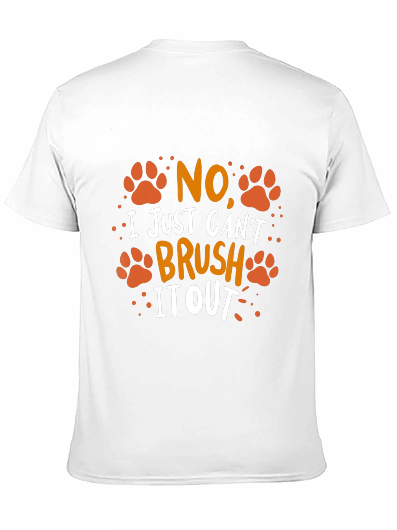 Black No Brush It Out Pet Paw Print T-Shirt view 11