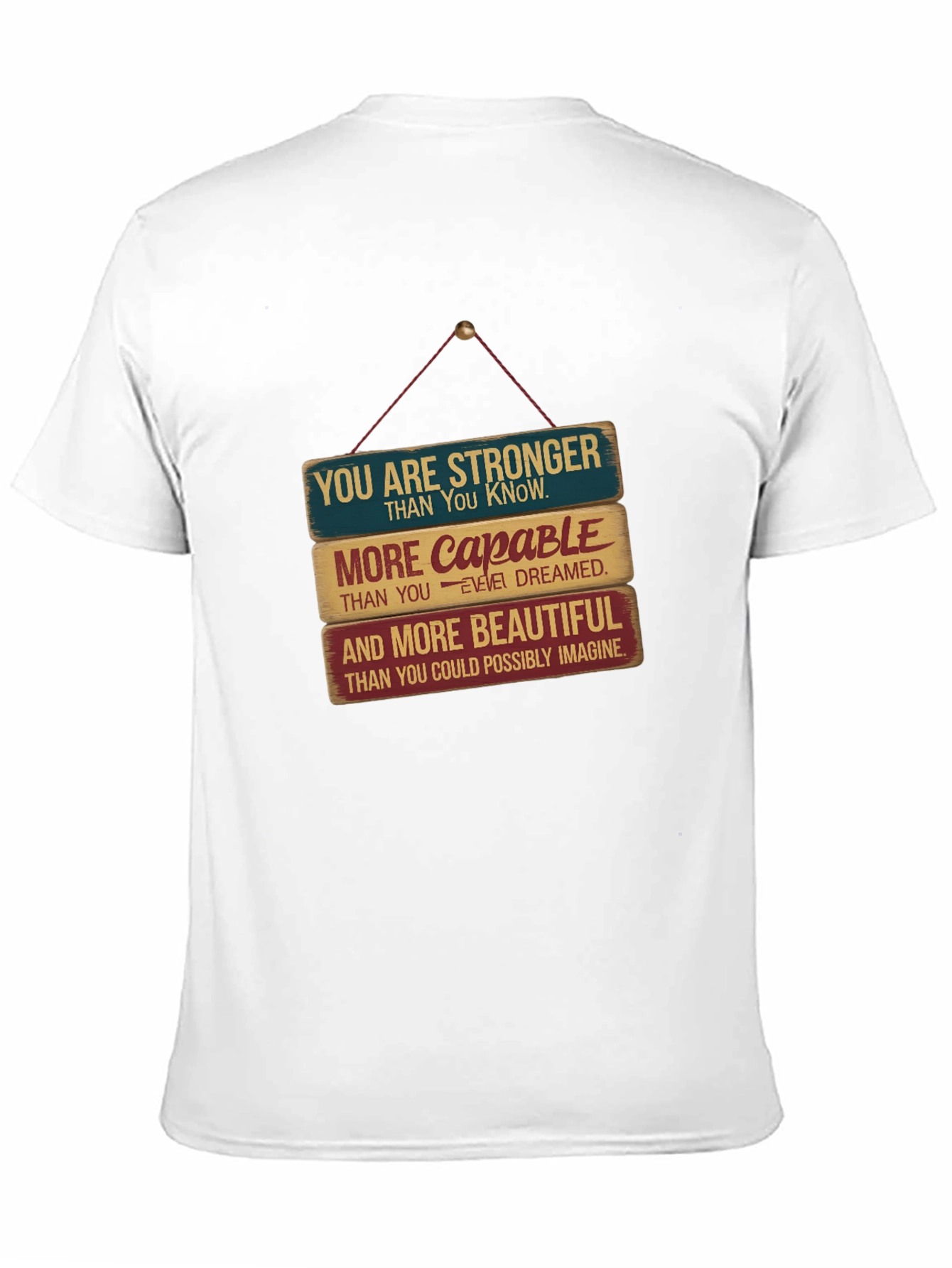 Black Inspirational T-Shirt: You Are Stronger, Capable, Beautiful view 11