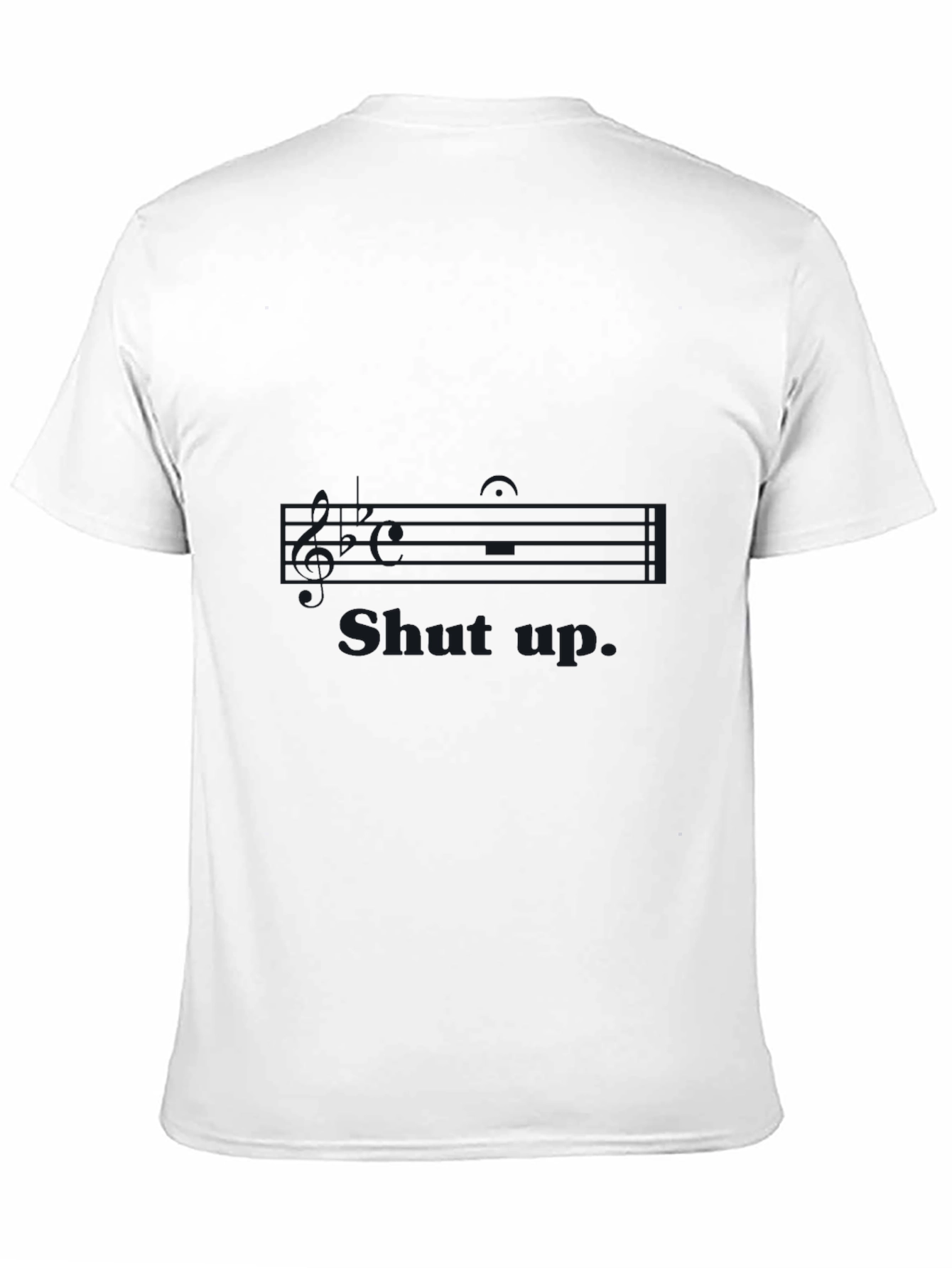 Black Black Graphic Tee - 'Shut Up' Music Note Design view 11