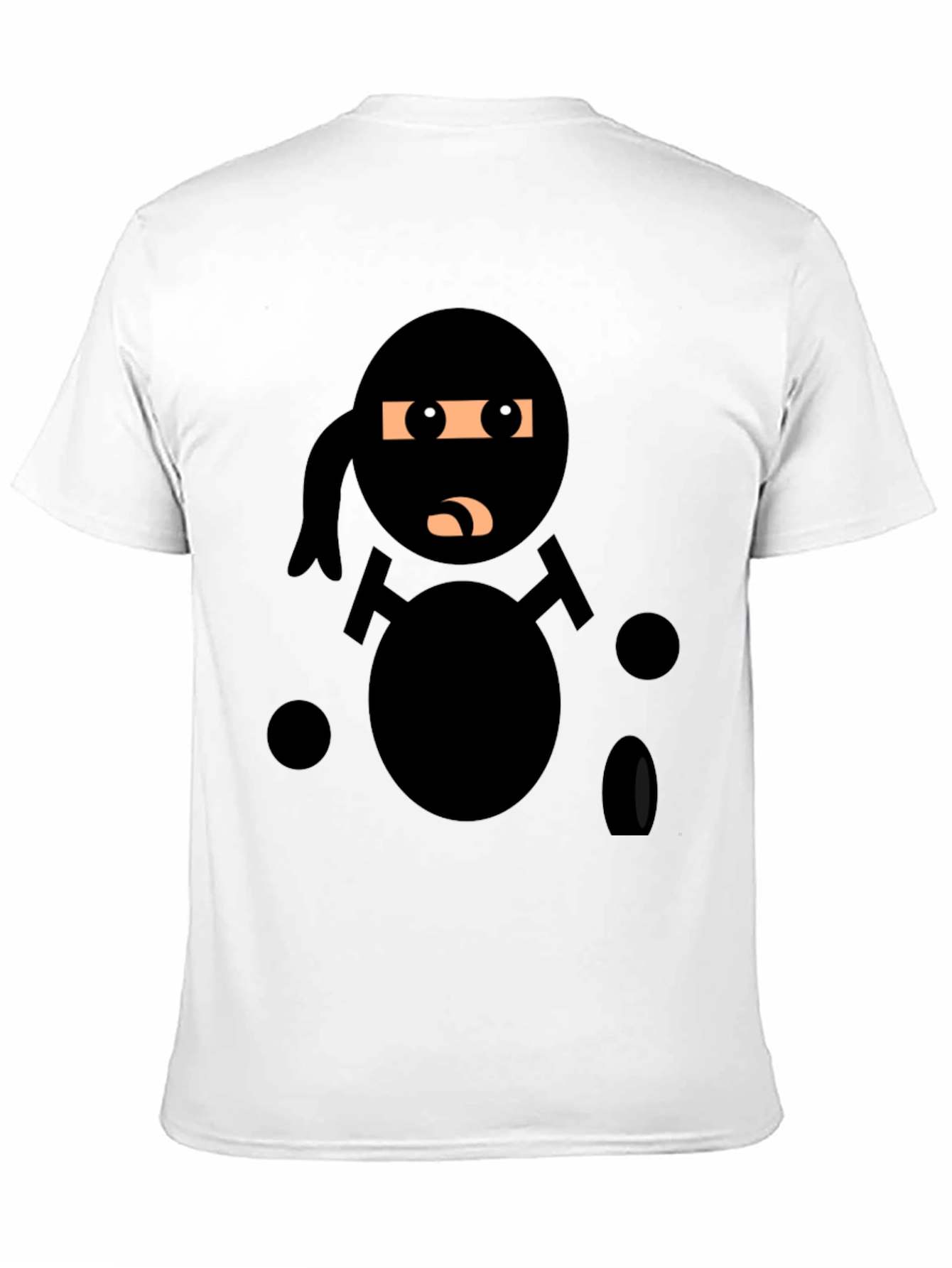 Black Ninja Cartoon Black T-Shirt view 11