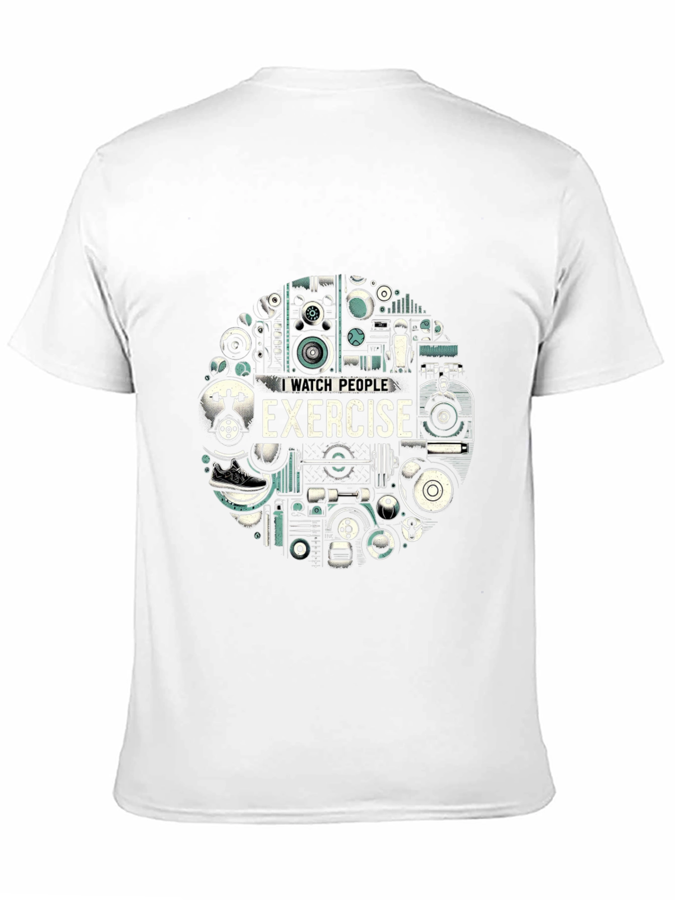 Black Funny "I Watch People Exercise" Graphic Tee view 11