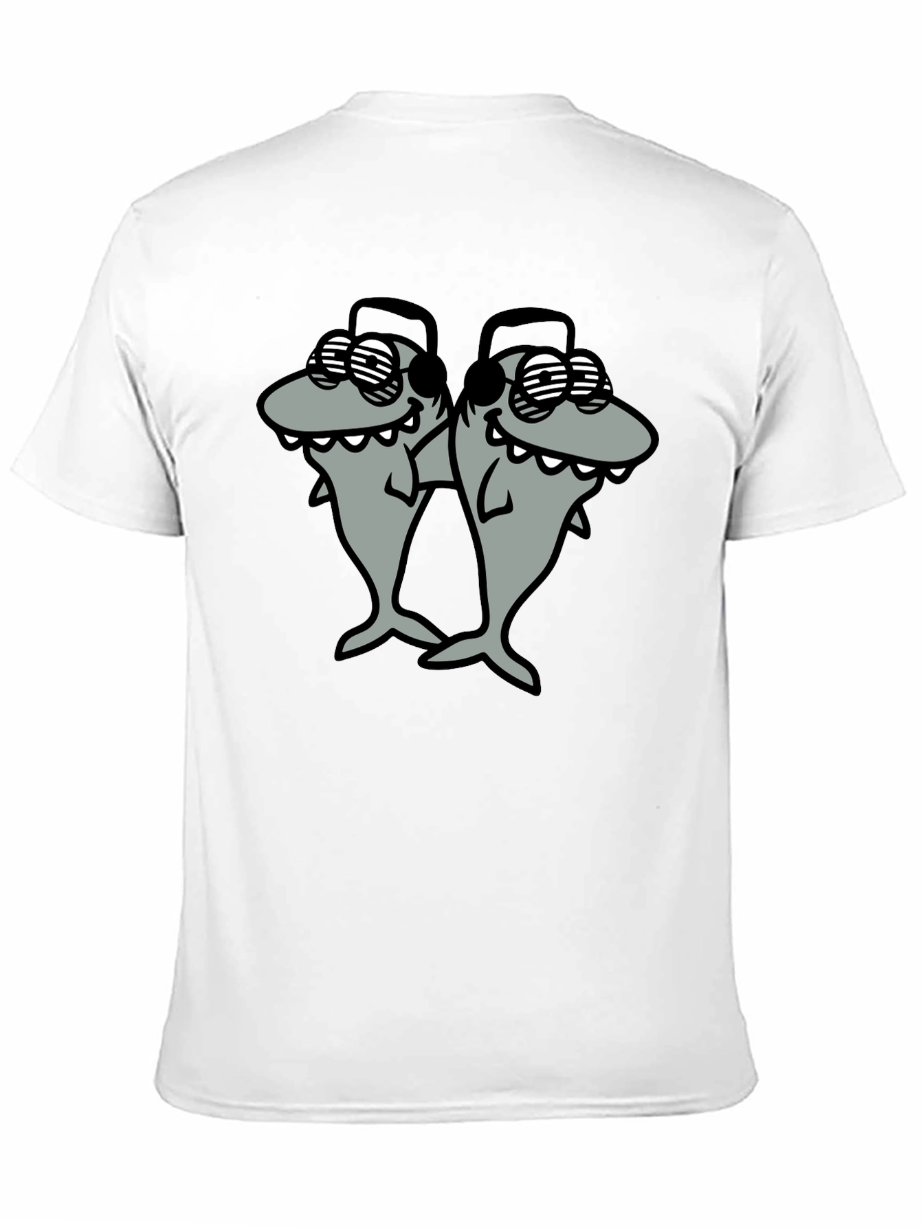Black Shark DJ Black T-Shirt - Cool Cartoon Graphic Tee view 11