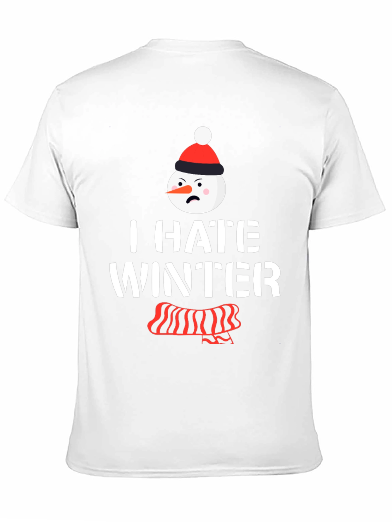 Black I Hate Winter T-Shirt, Funny Snowman Tee view 11