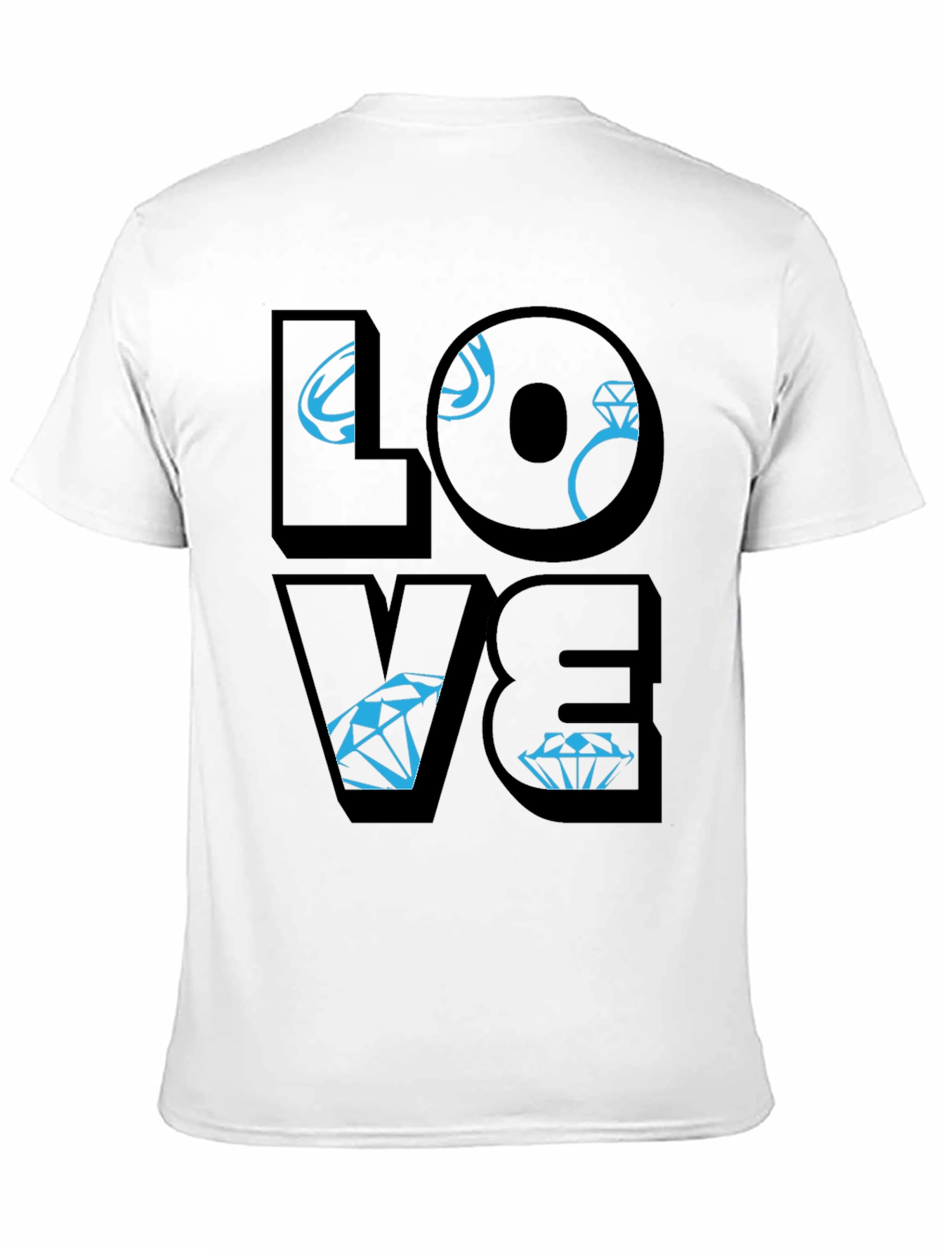 Black Love Diamond Graphic Tee - Stylish Unisex T-Shirt view 11