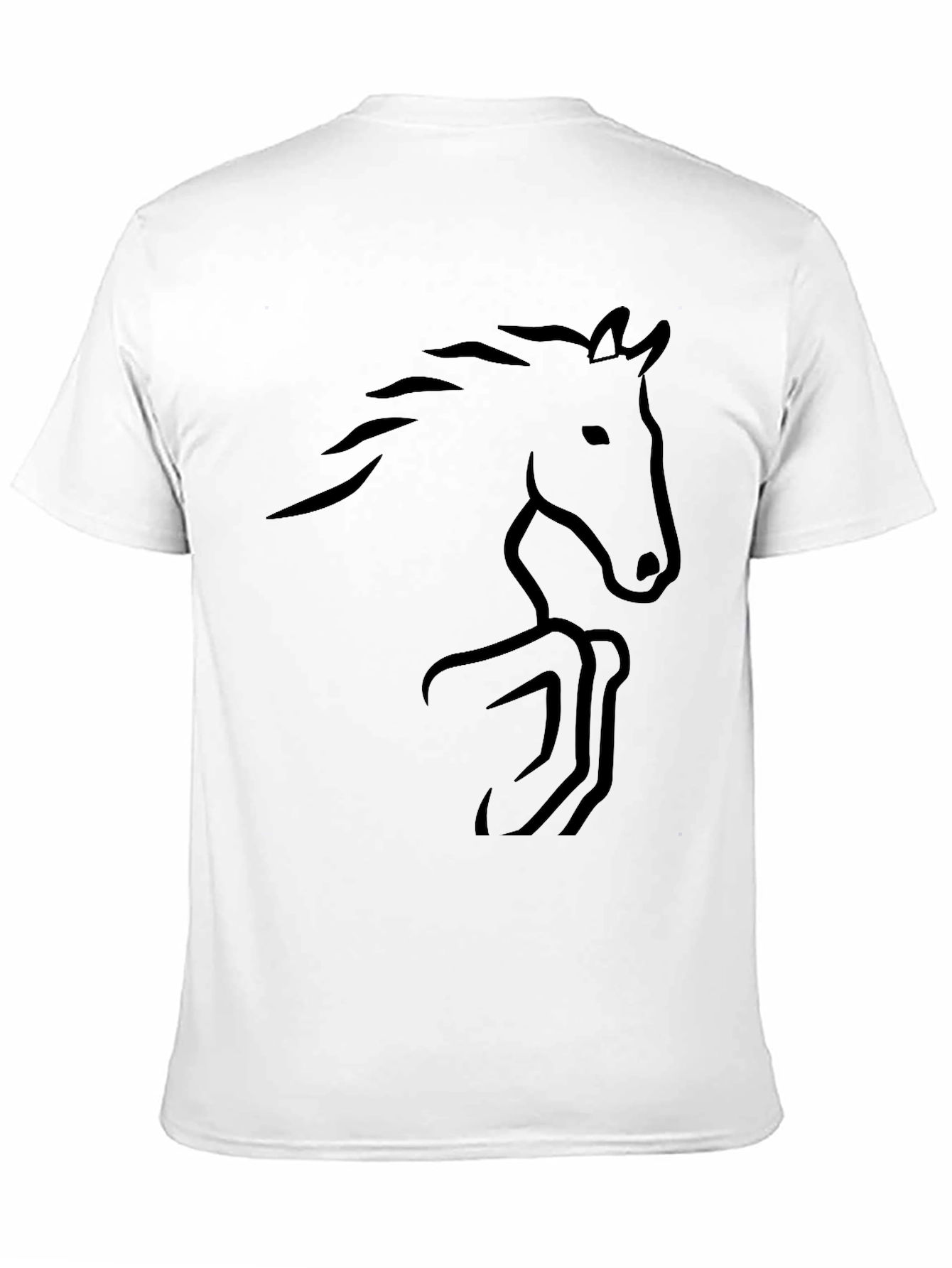 Black Equestrian Tee - Minimalist Horse T-Shirt in Black view 11